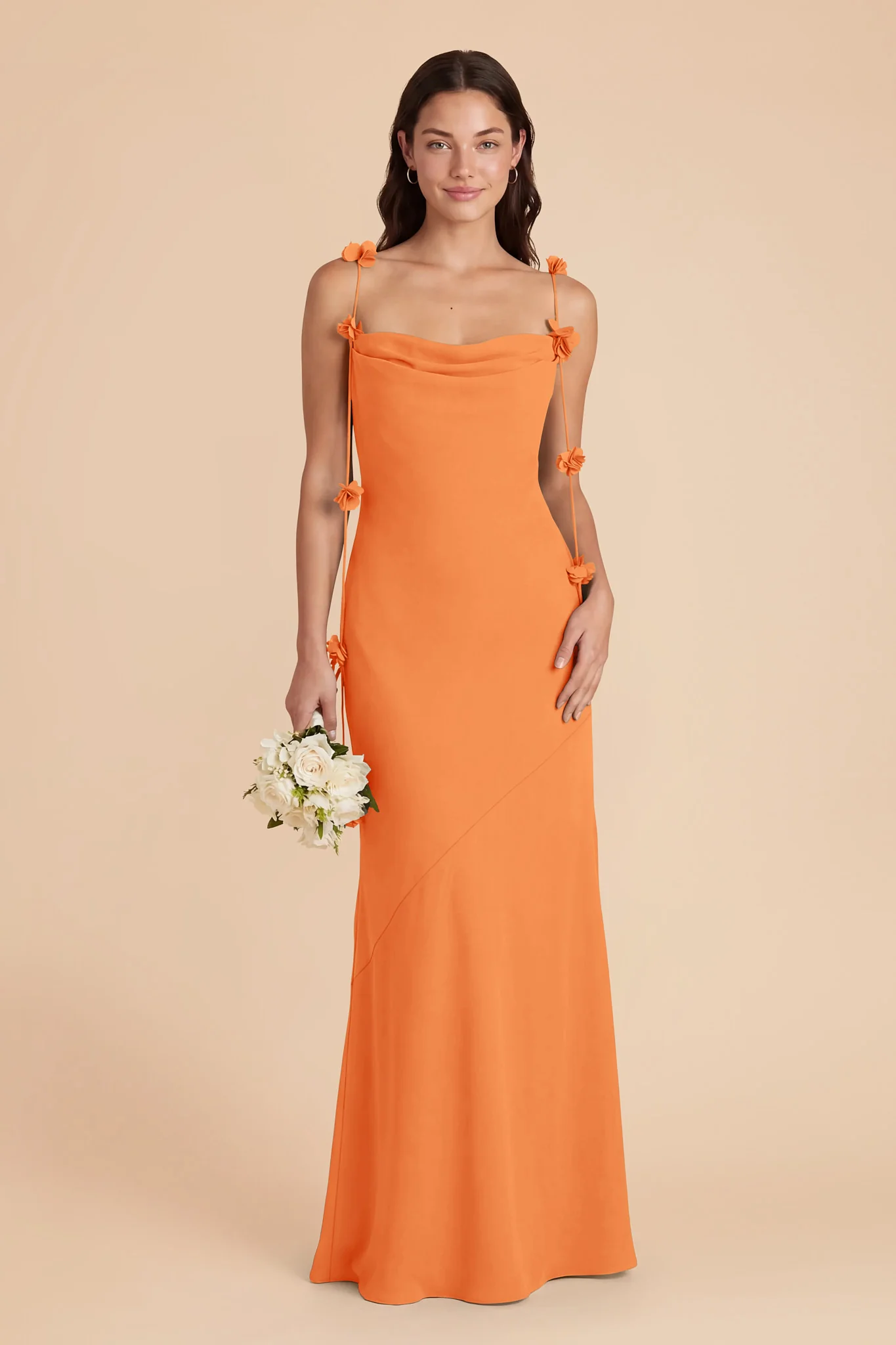 Jessie Chiffon Dress - Apricot - Image 2