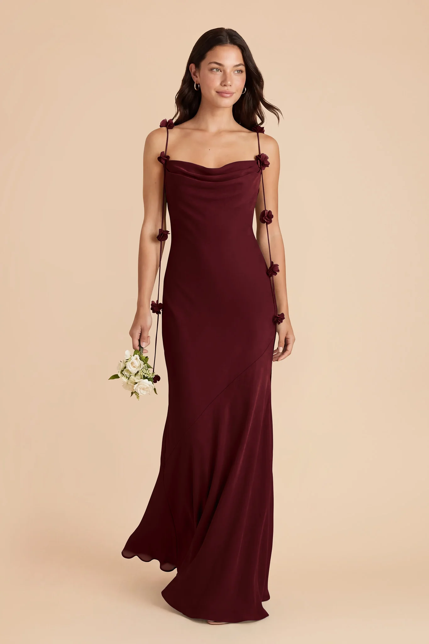 Jessie Chiffon Dress - Cabernet - Image 3