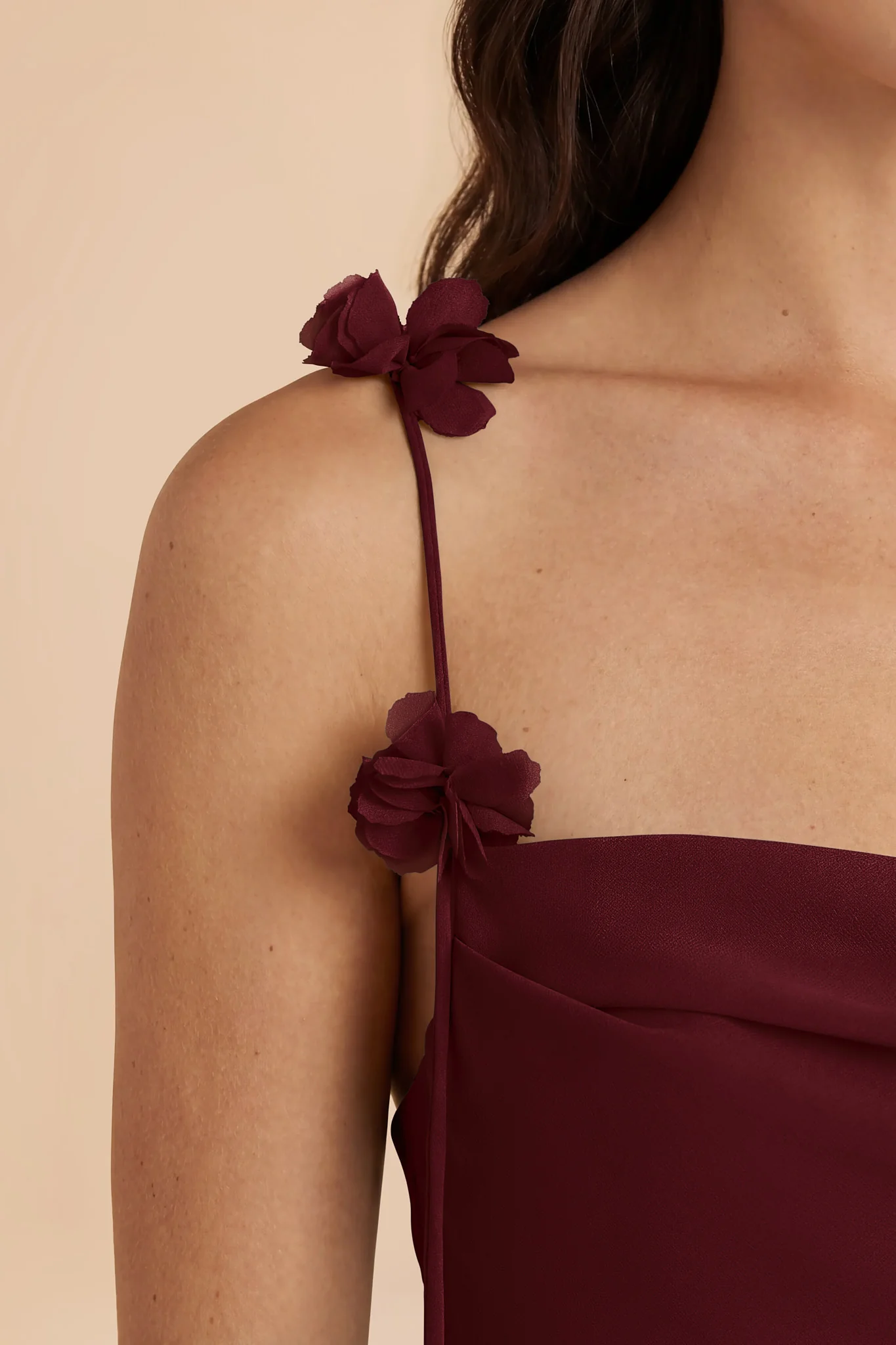 Jessie Chiffon Dress - Cabernet - Image 5