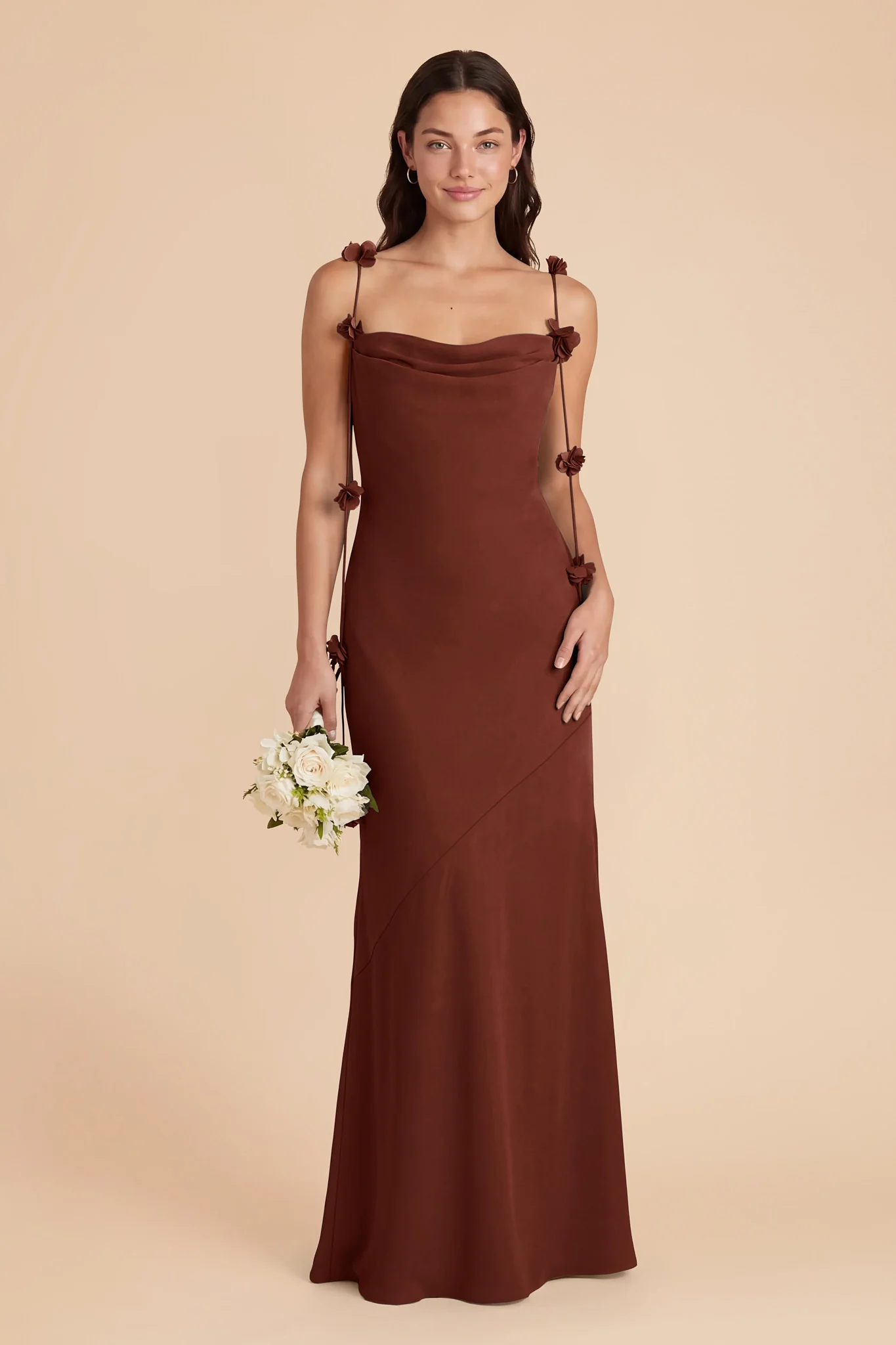 Jessie Chiffon Dress - Cognac - Image 2