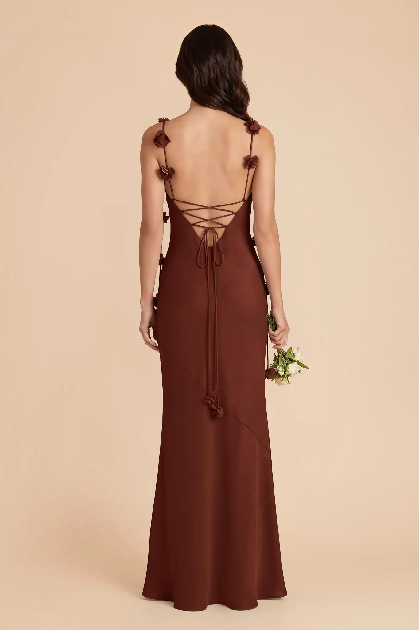 Jessie Chiffon Dress - Cognac - Image 4
