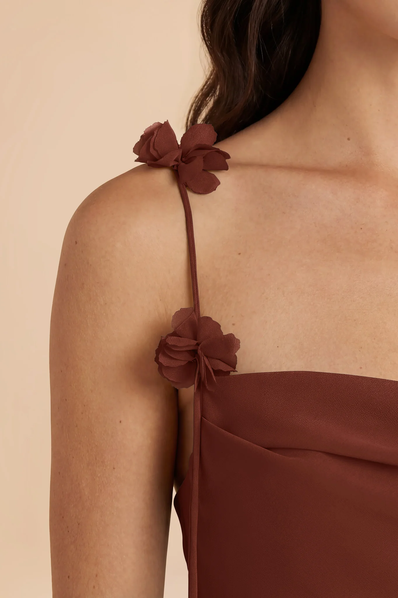Jessie Chiffon Dress - Cognac - Image 5