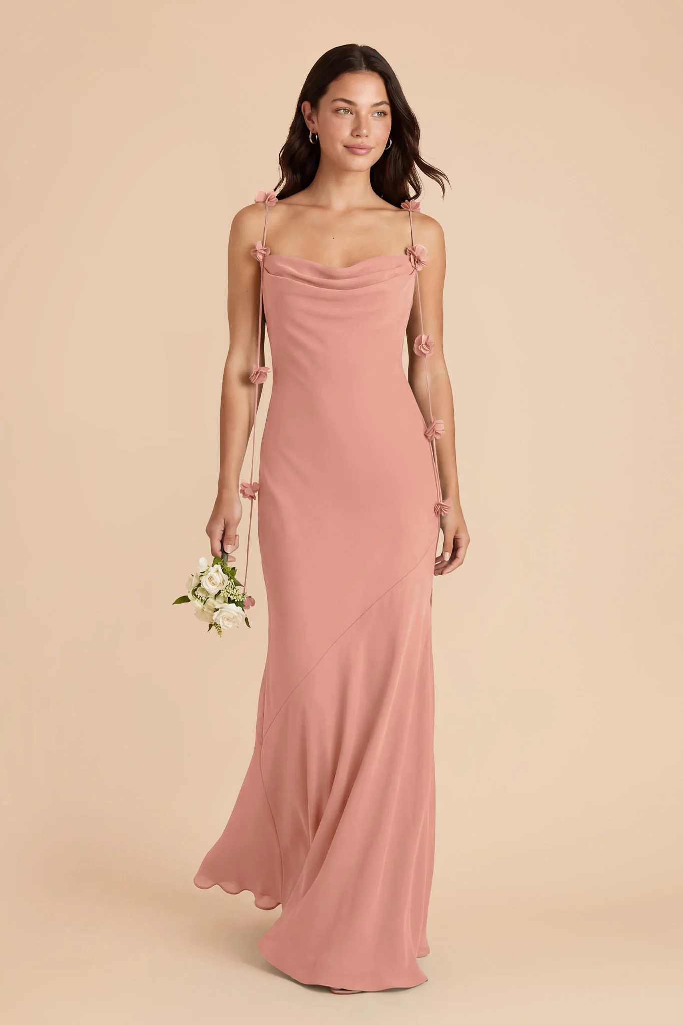 Jessie Chiffon Dress - Dusty Rose - Image 3
