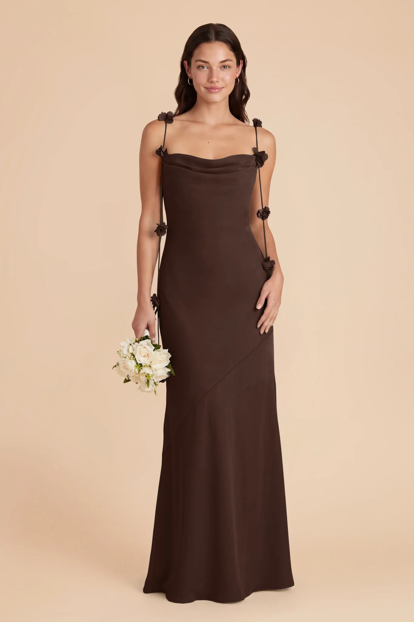 Jessie Chiffon Dress - Espresso - Image 2