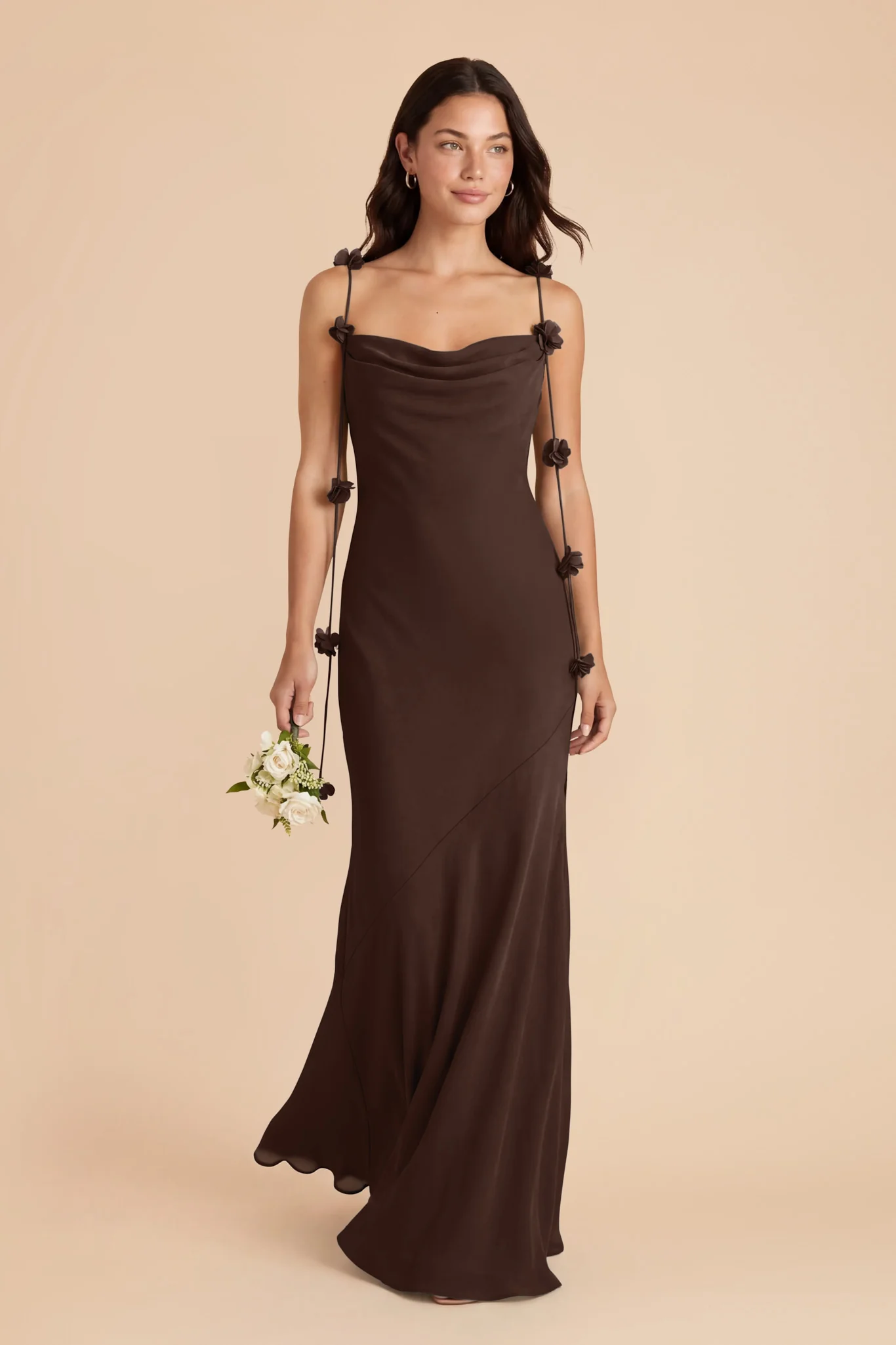 Jessie Chiffon Dress - Espresso - Image 3