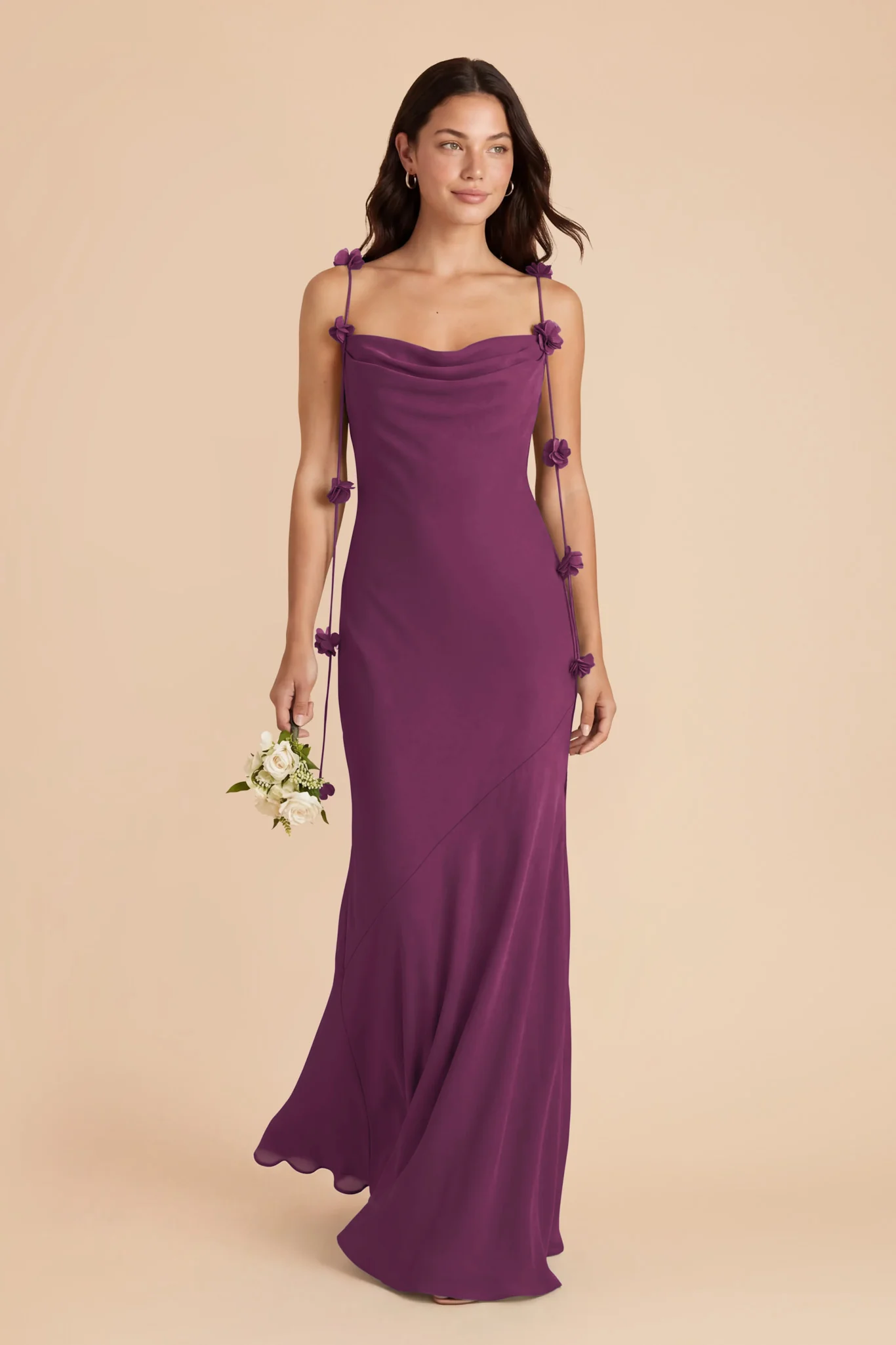 Jessie Chiffon Dress - Fig - Image 3