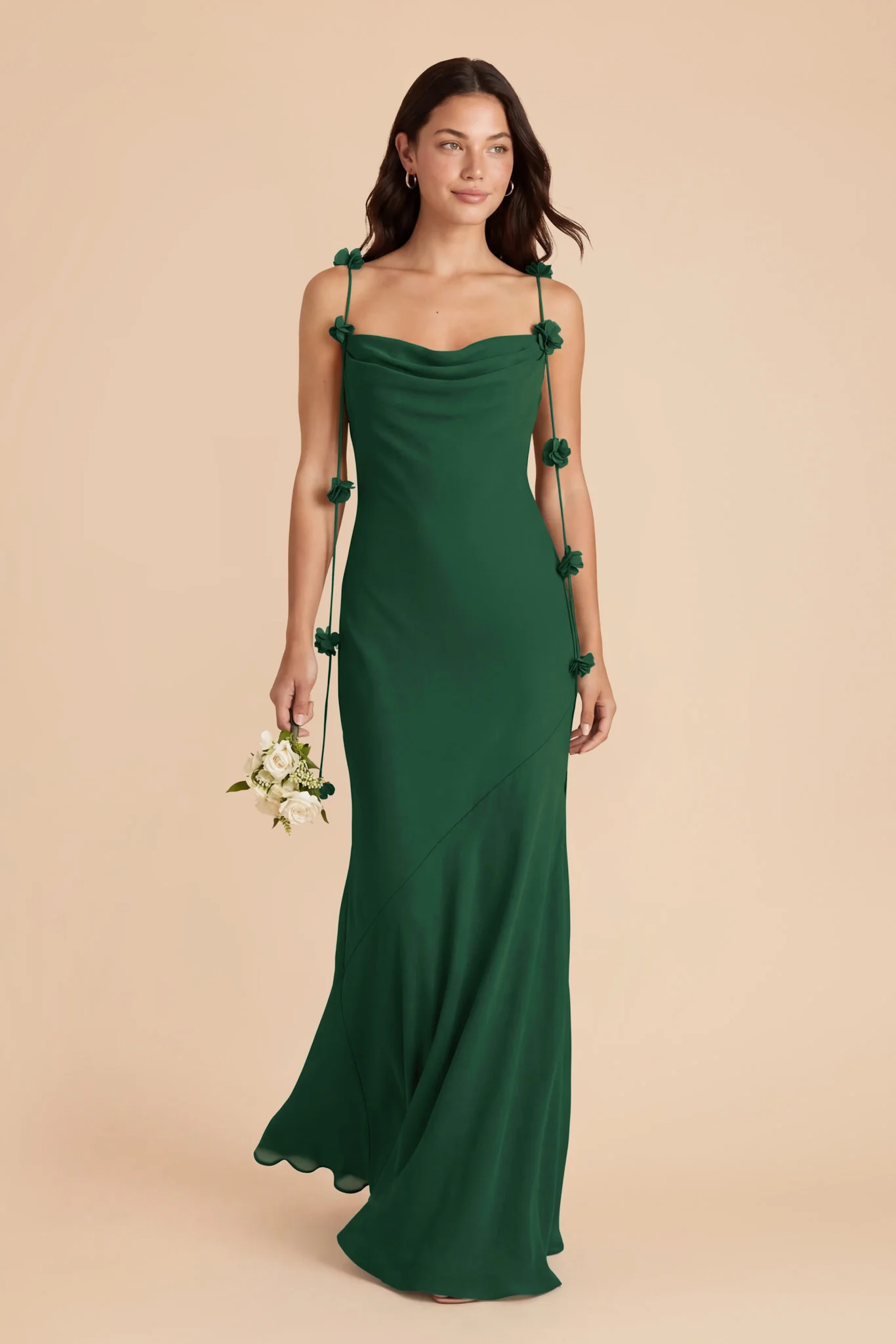 Jessie Chiffon Dress - Forest Green - Image 3