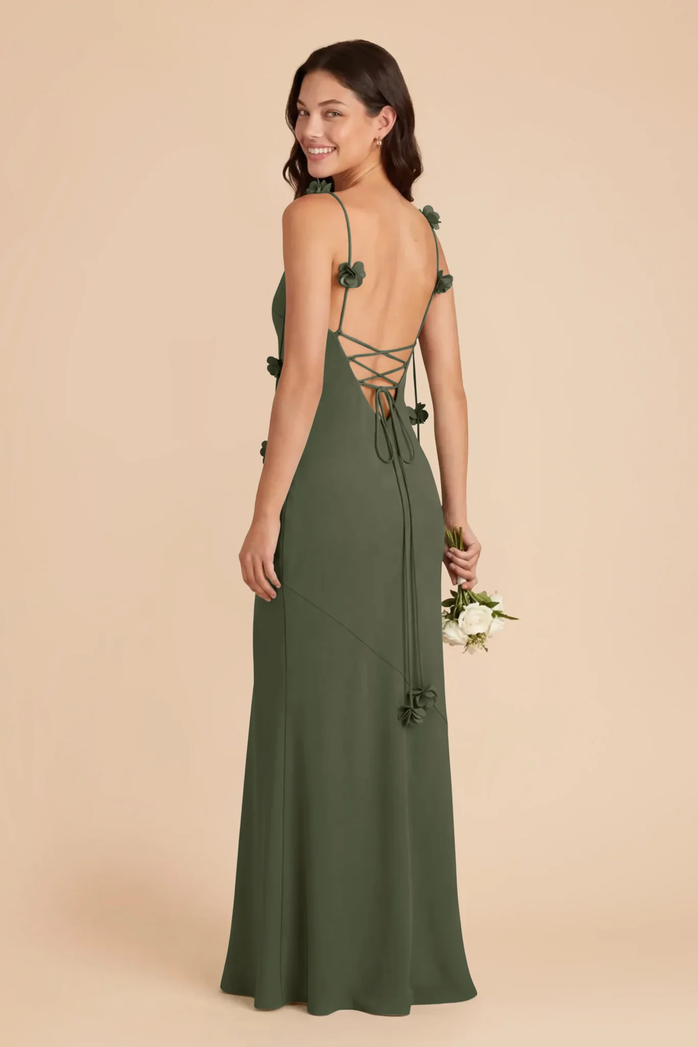Jessie Chiffon Dress - Olive