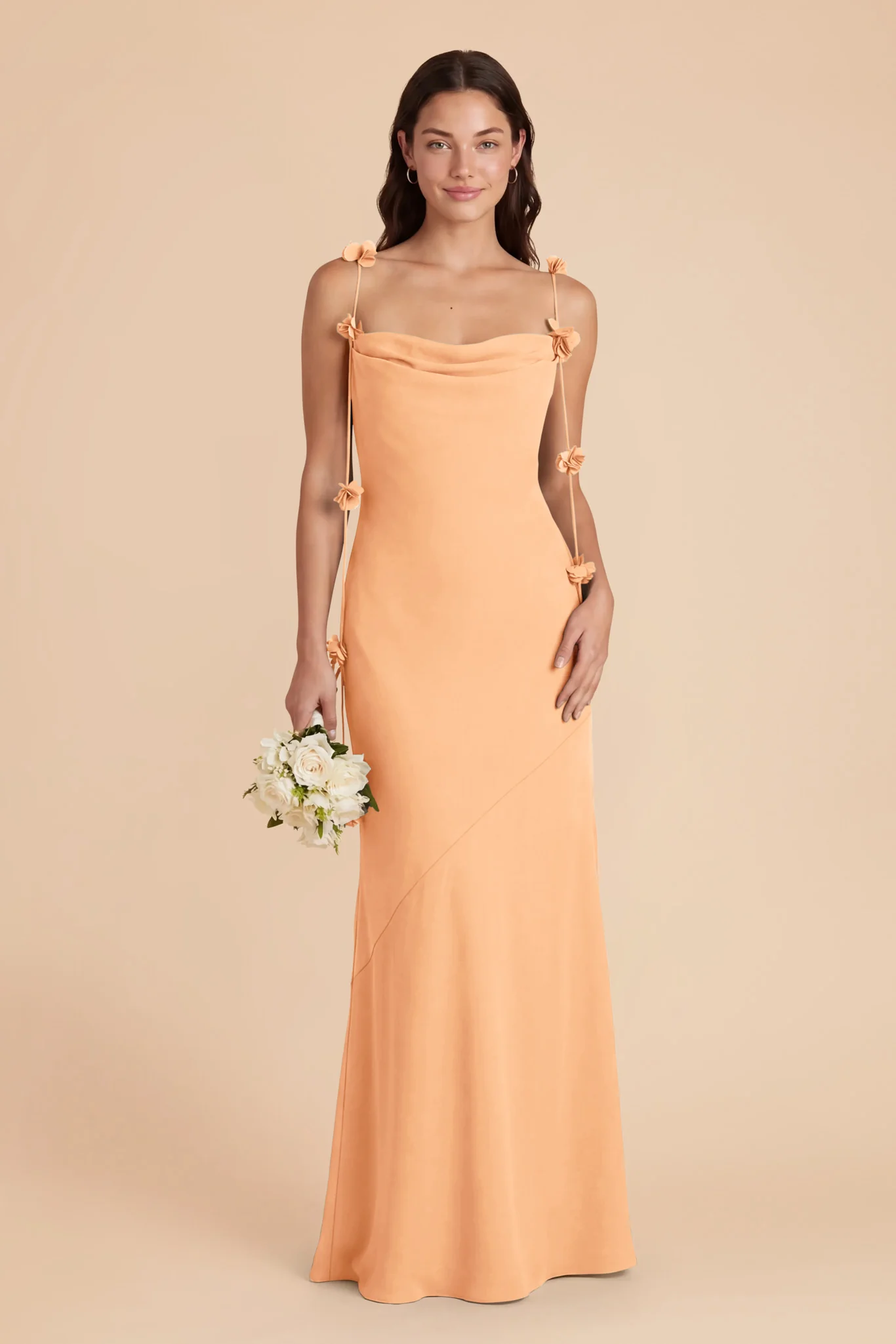 Jessie Chiffon Dress - Peach - Image 2