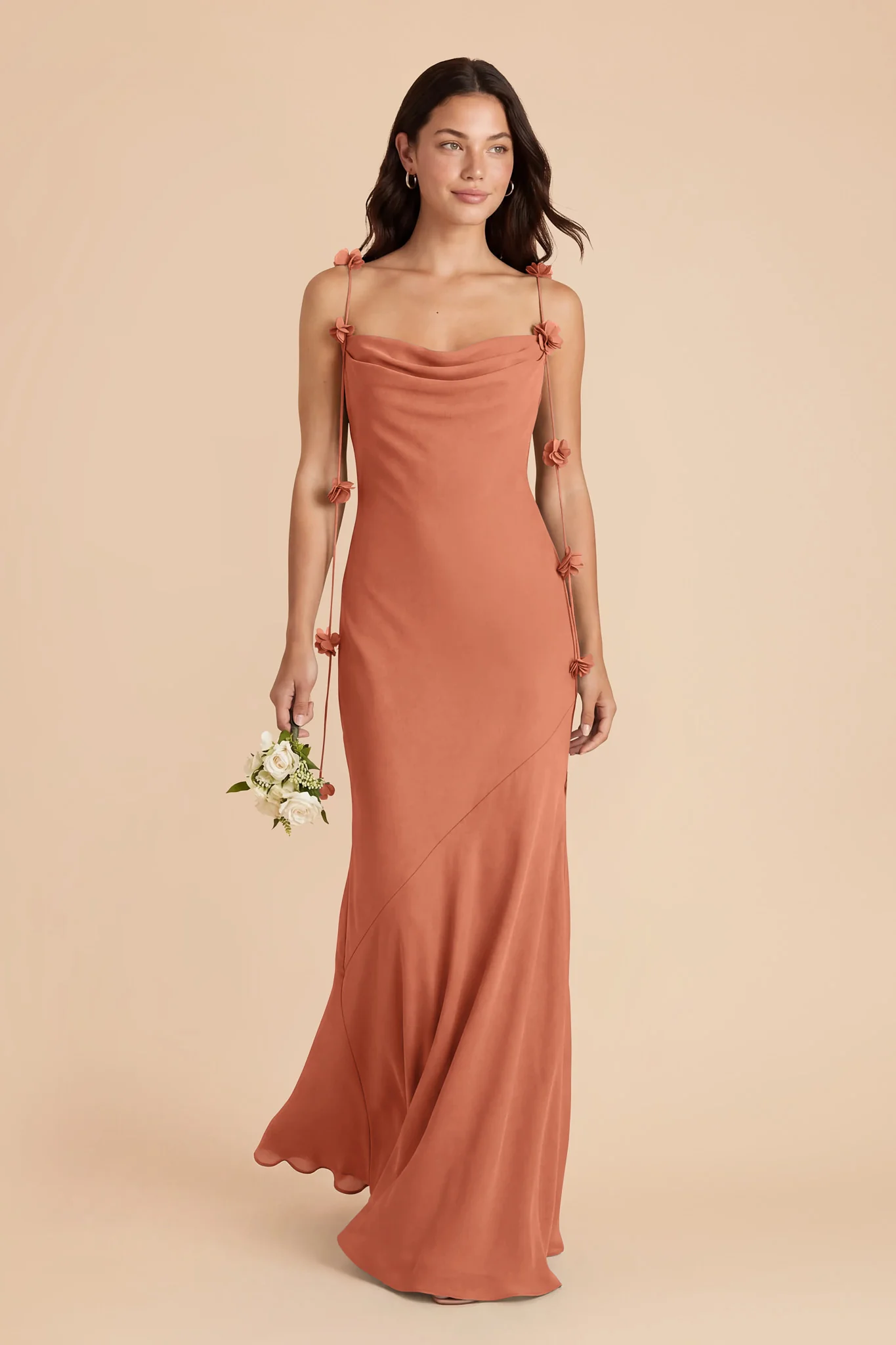 Jessie Chiffon Dress - Terracotta - Image 3