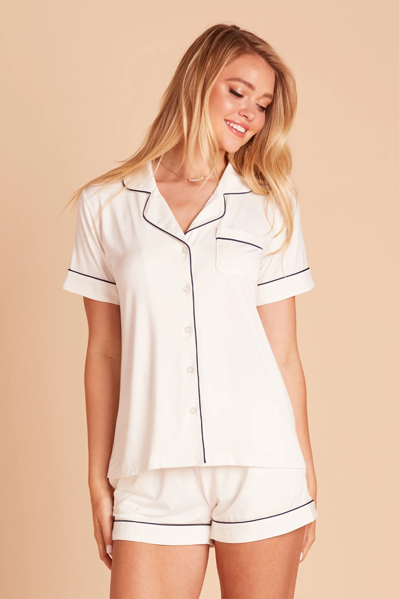 Jonny Bamboo Pajama Set - Ivory - Image 4