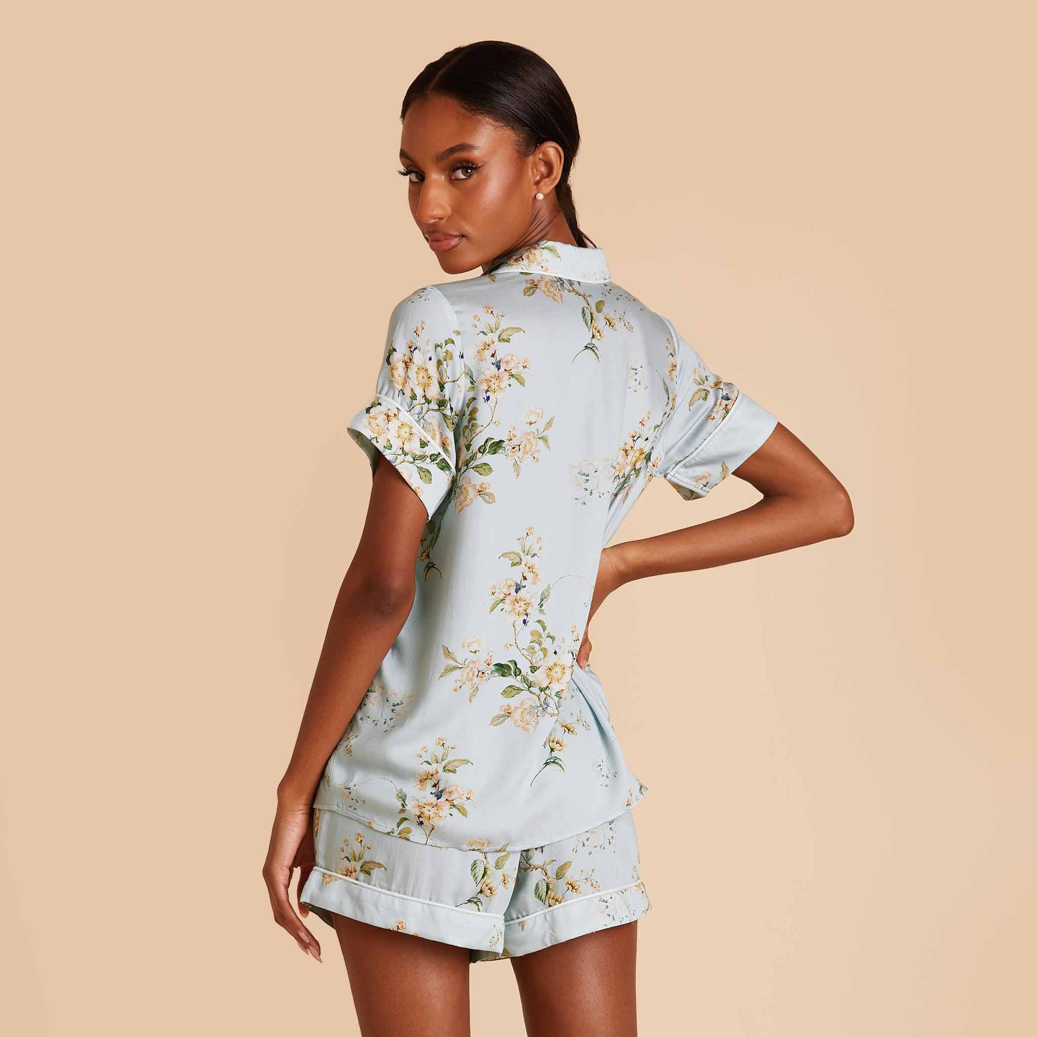 Jonny Bamboo Pajama Set - Dusty Blue Floral Meadow - Image 6