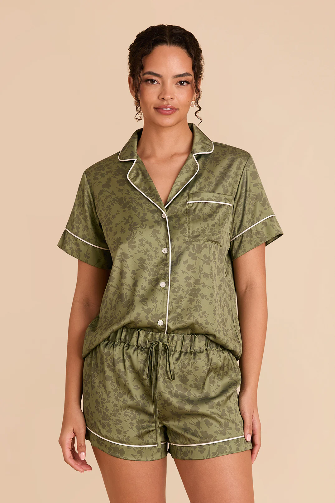 Jonny Matte Satin Pajama Set - Bright Martini Dreamy Floral - Image 4