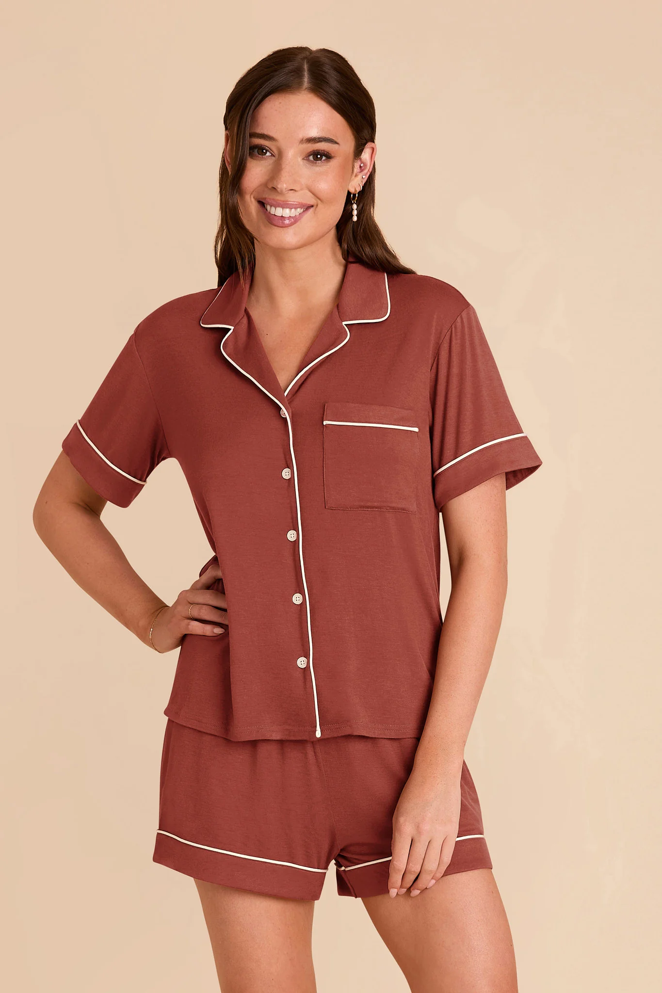 Jonny Bamboo Pajama Set - Auburn