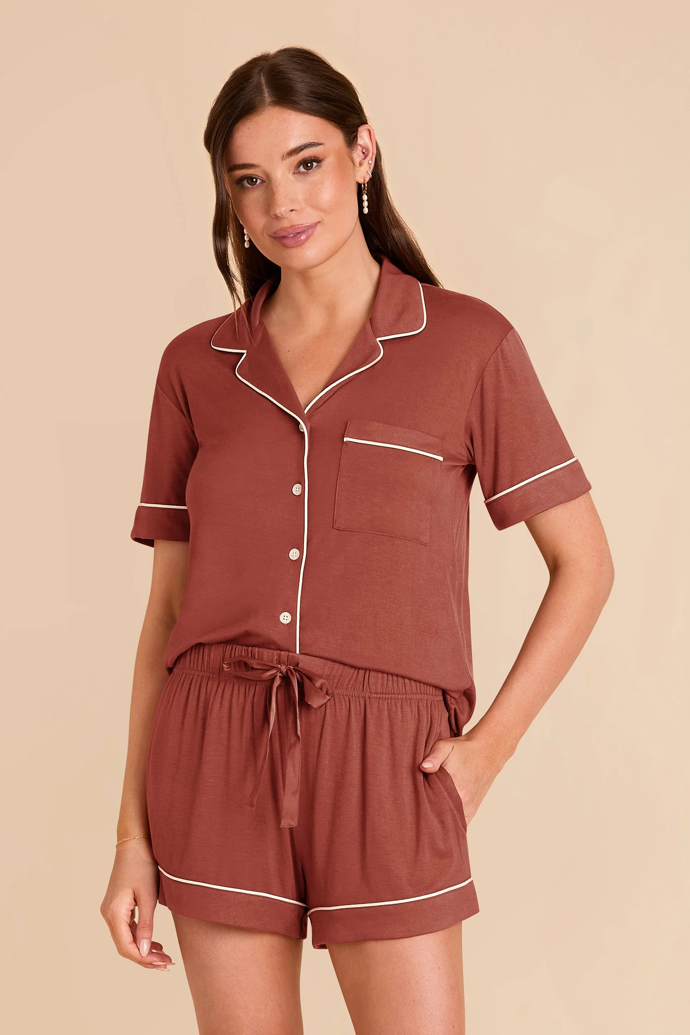 Jonny Bamboo Pajama Set - Auburn - Image 2