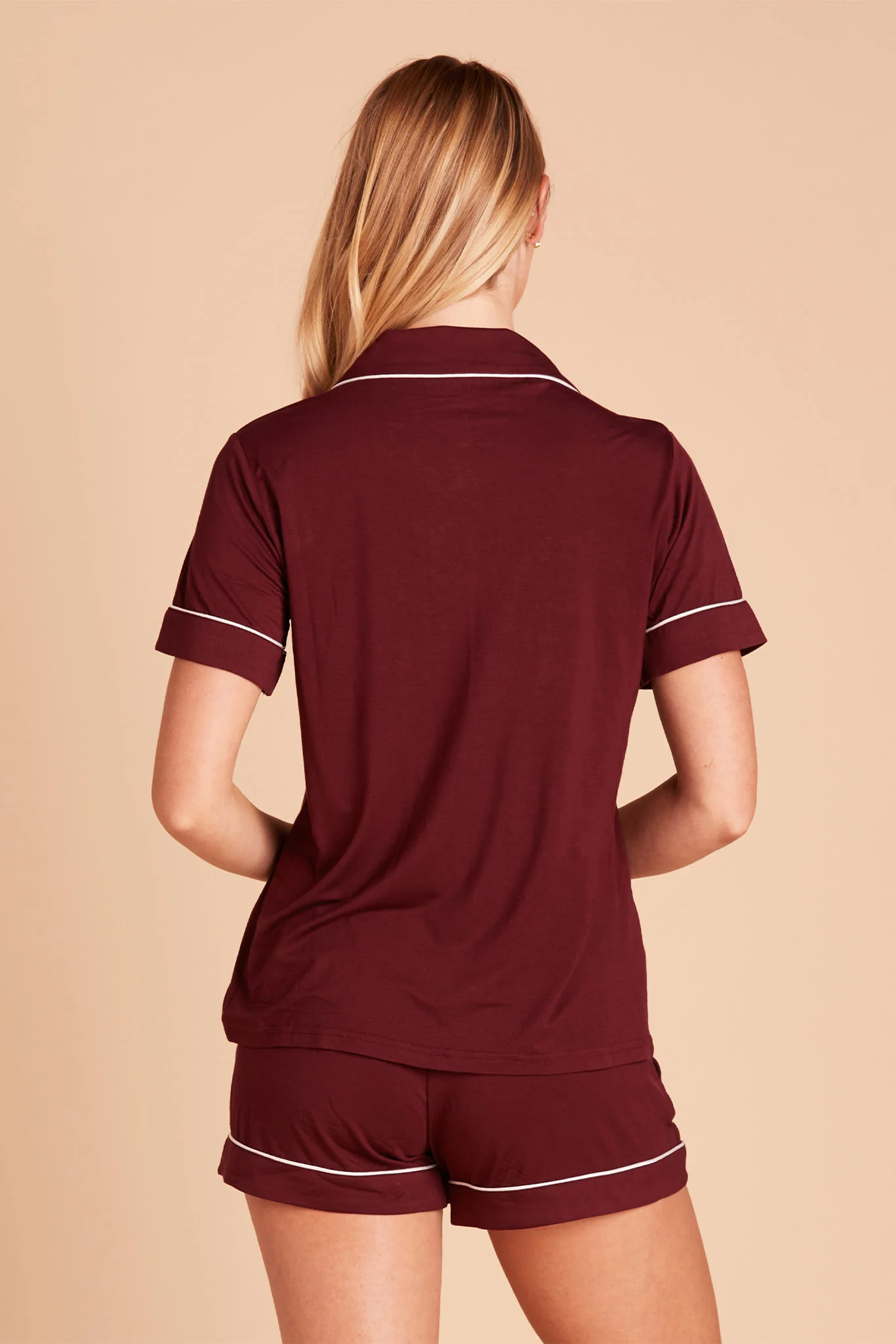 Jonny Bamboo Pajama Set - Cabernet - Image 5