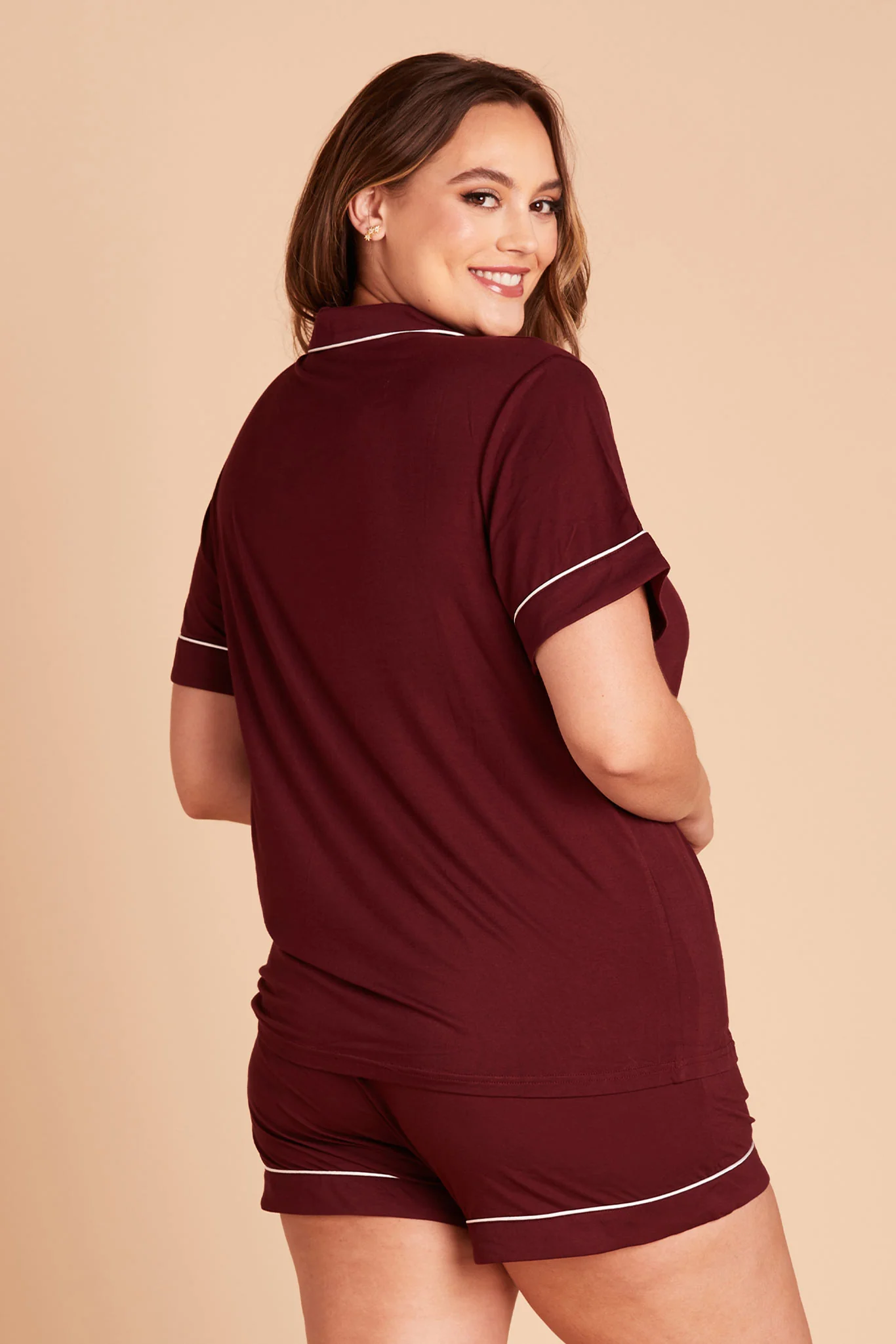 Jonny Bamboo Pajama Set - Cabernet - Image 7