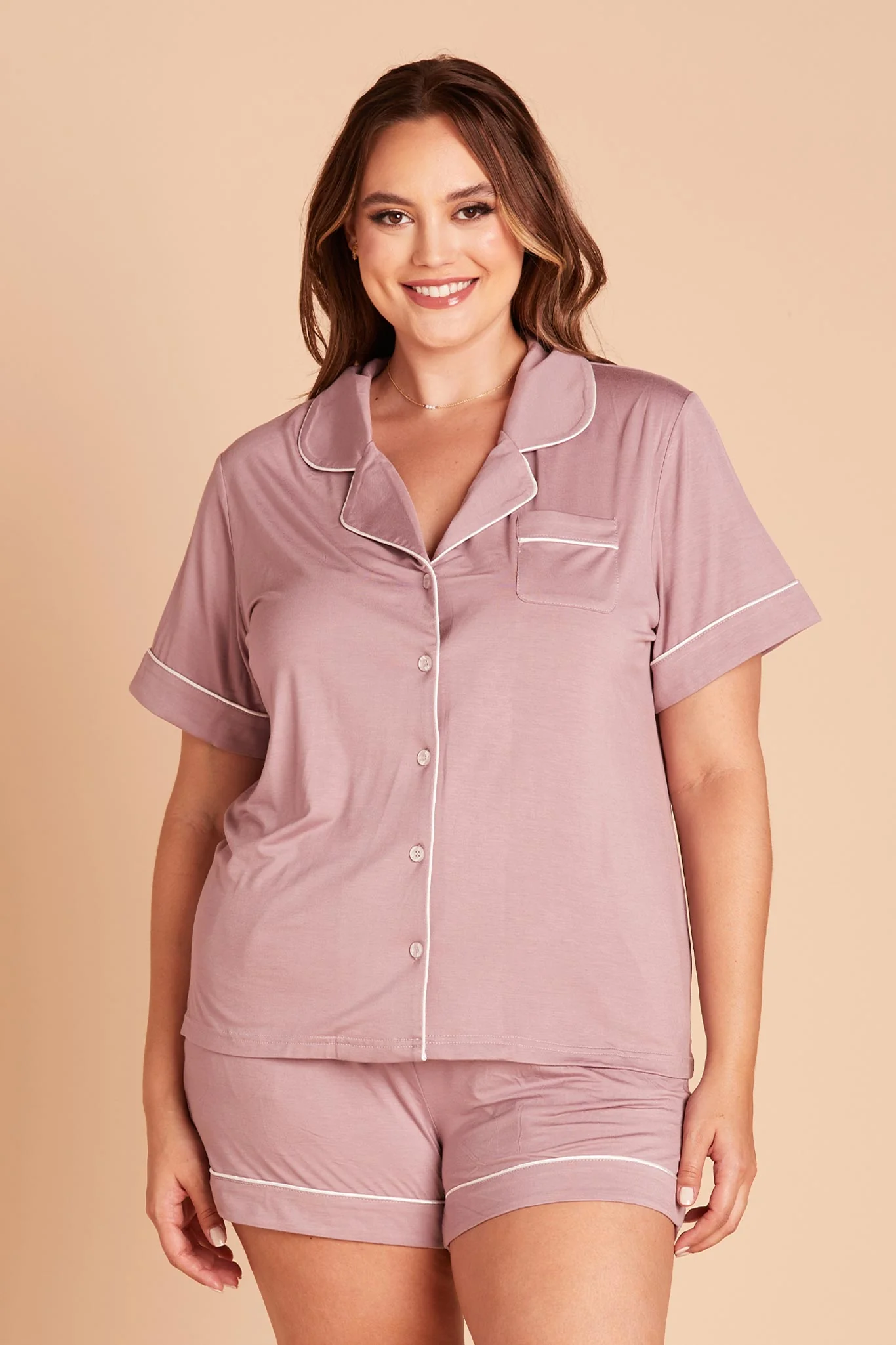 Jonny Bamboo Pajama Set - Mauve - Image 8