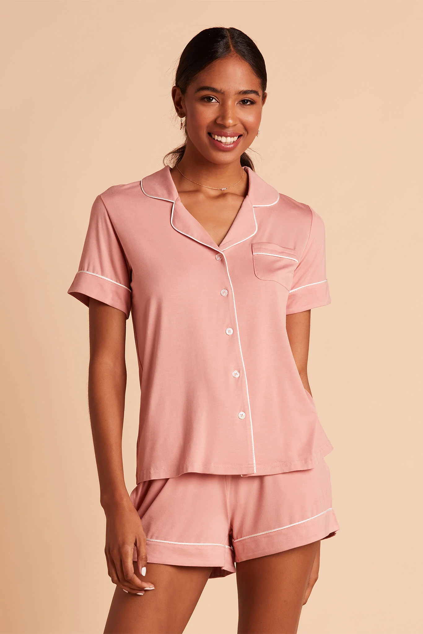 Jonny Bamboo Pajama Set - Dusty Rose