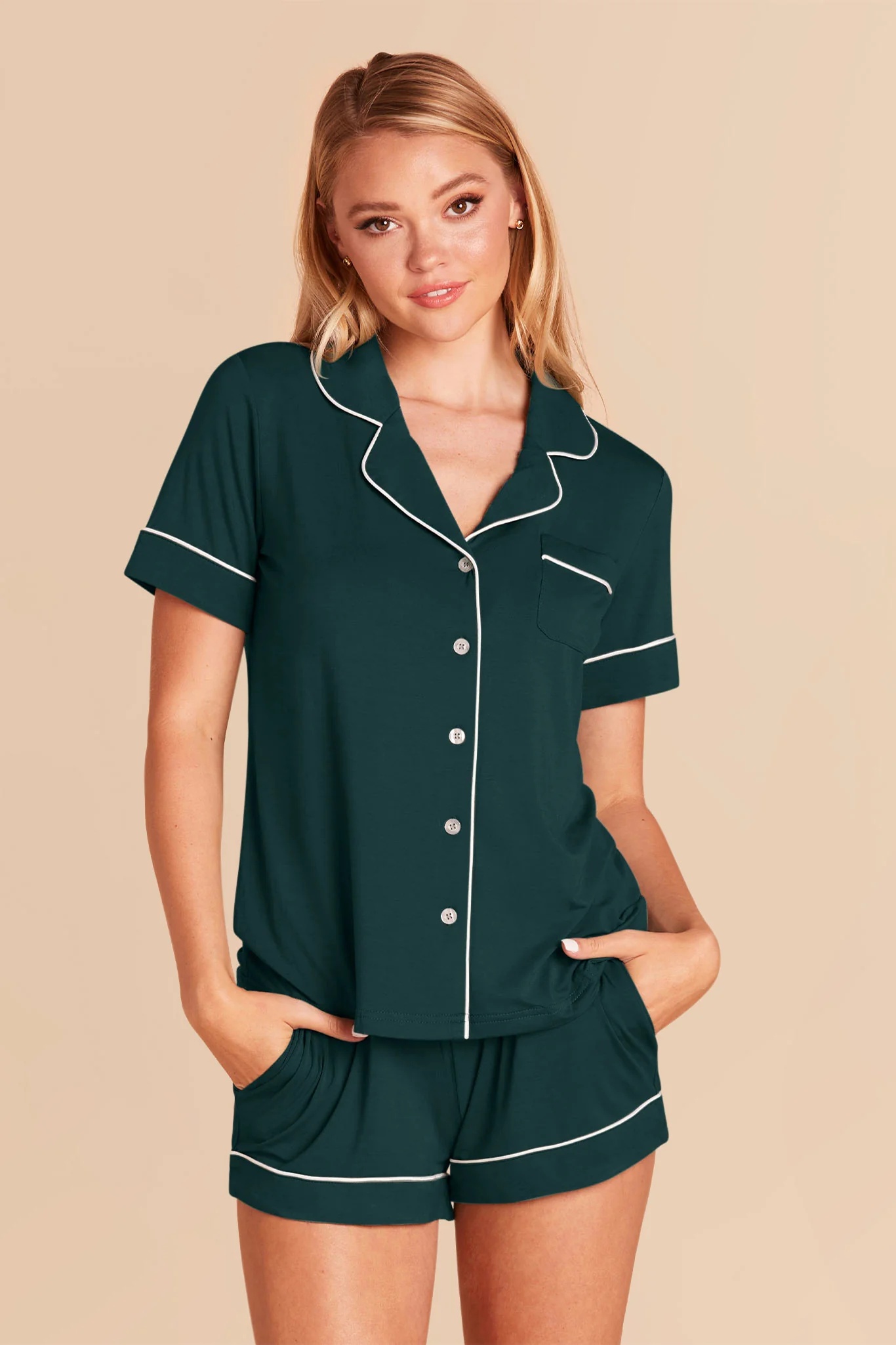 Jonny Bamboo Pajama Set - Emerald - Image 3
