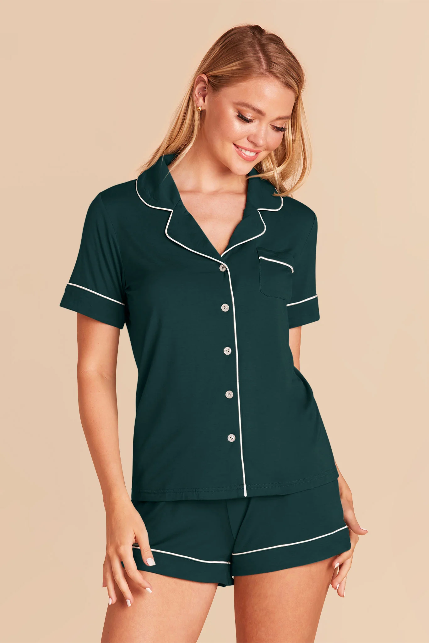 Jonny Bamboo Pajama Set - Emerald - Image 4