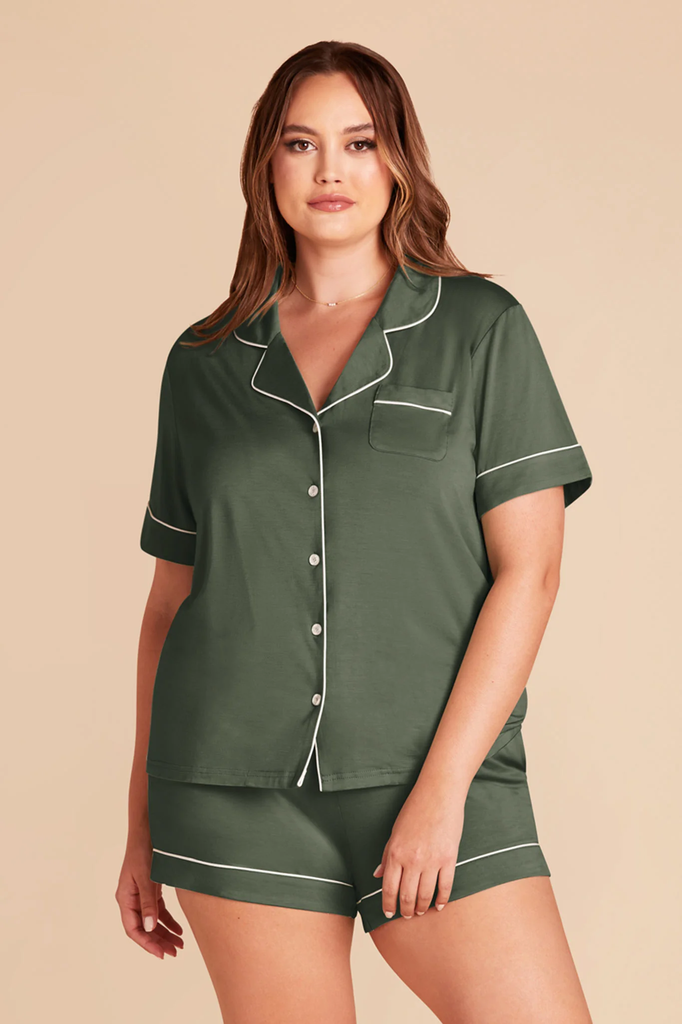 Jonny Bamboo Pajama Set - Olive - Image 2