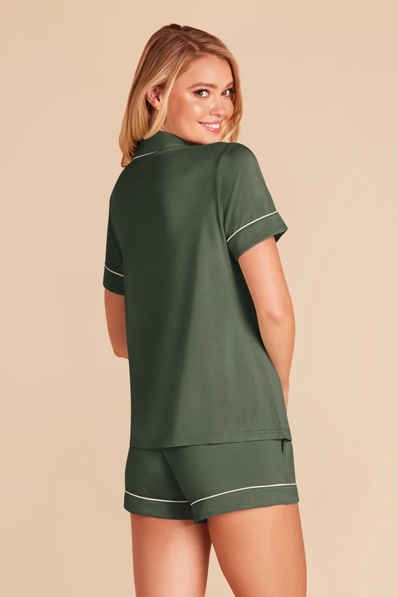Jonny Bamboo Pajama Set - Olive - Image 5