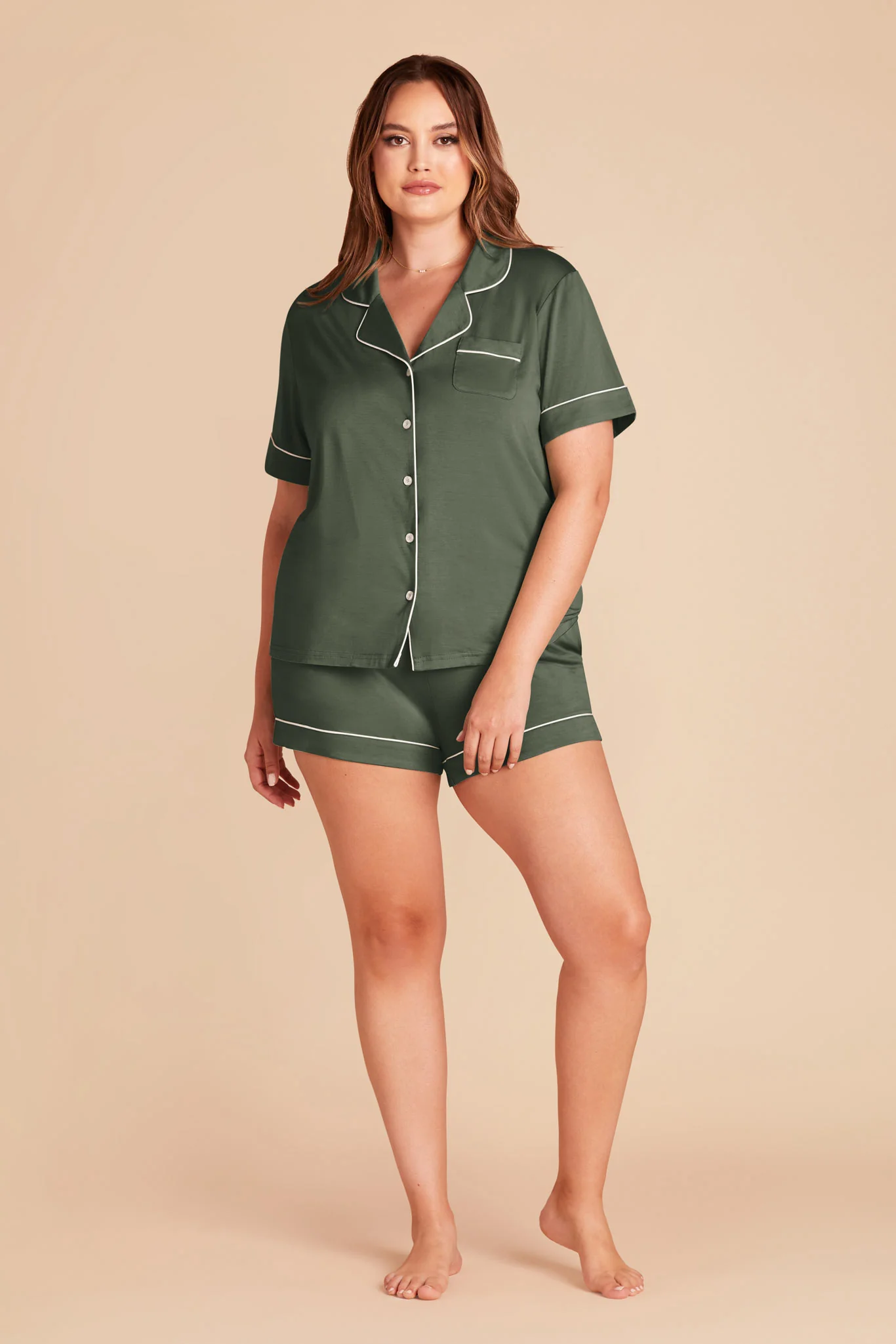 Jonny Bamboo Pajama Set - Olive - Image 8