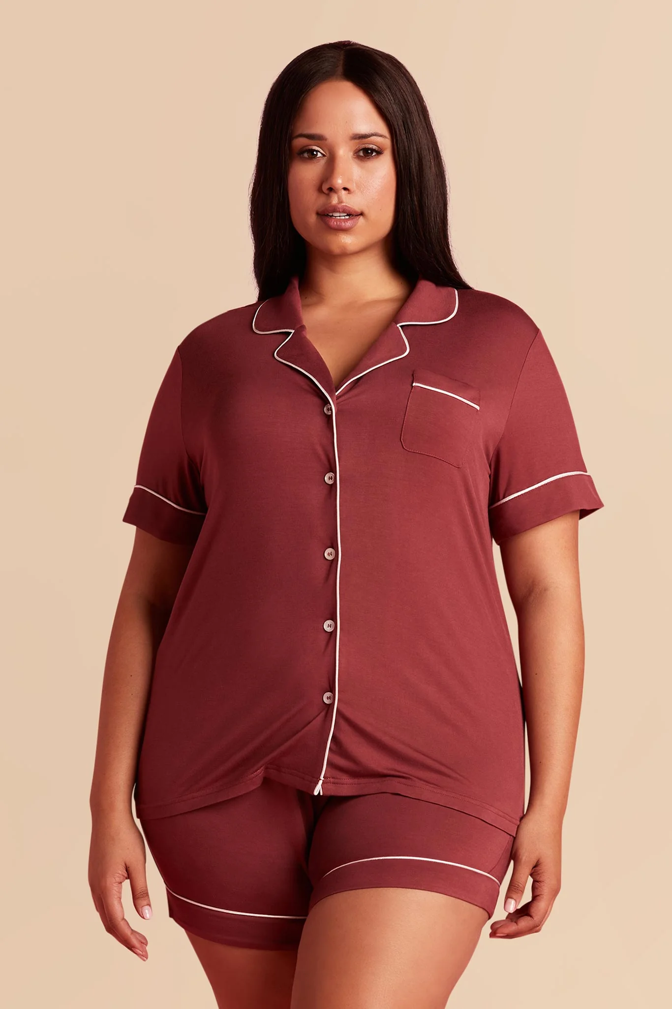 Jonny Bamboo Pajama Set - Rosewood - Image 2