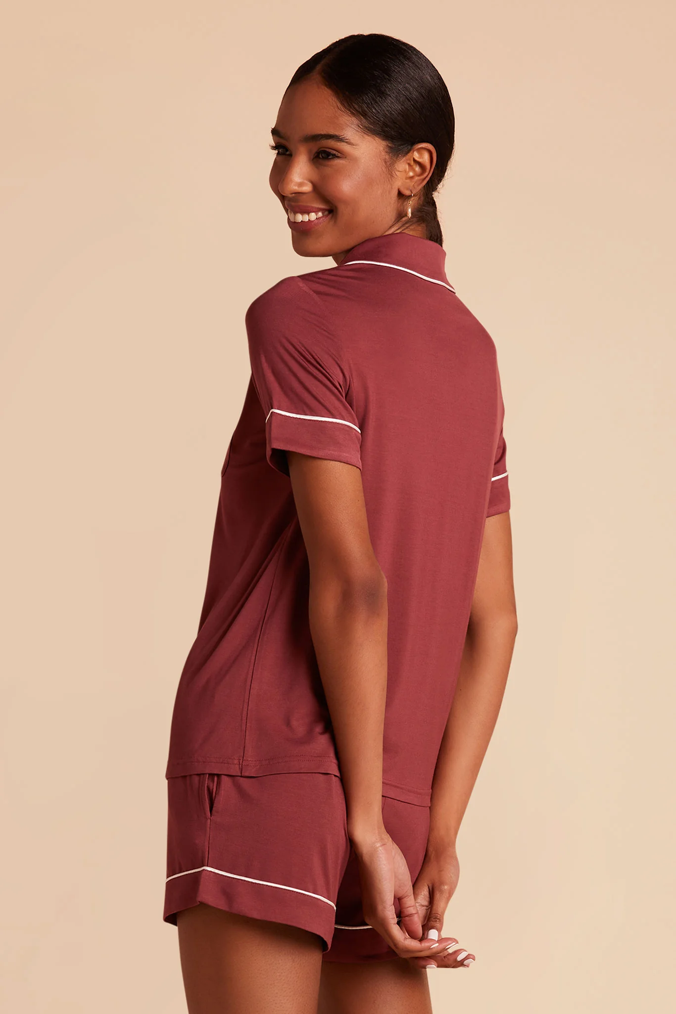 Jonny Bamboo Pajama Set - Rosewood - Image 5