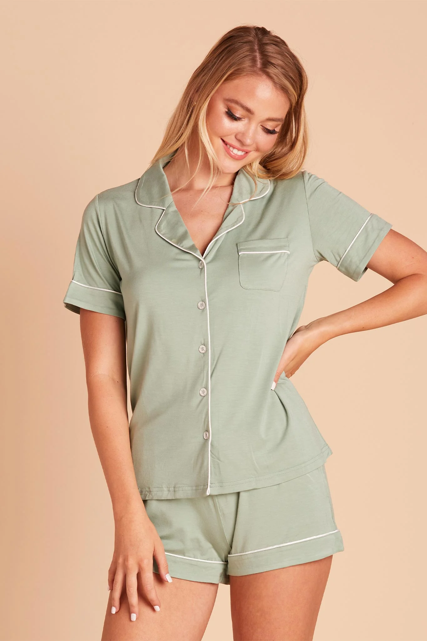 Jonny Bamboo Pajama Set - Sage - Image 5