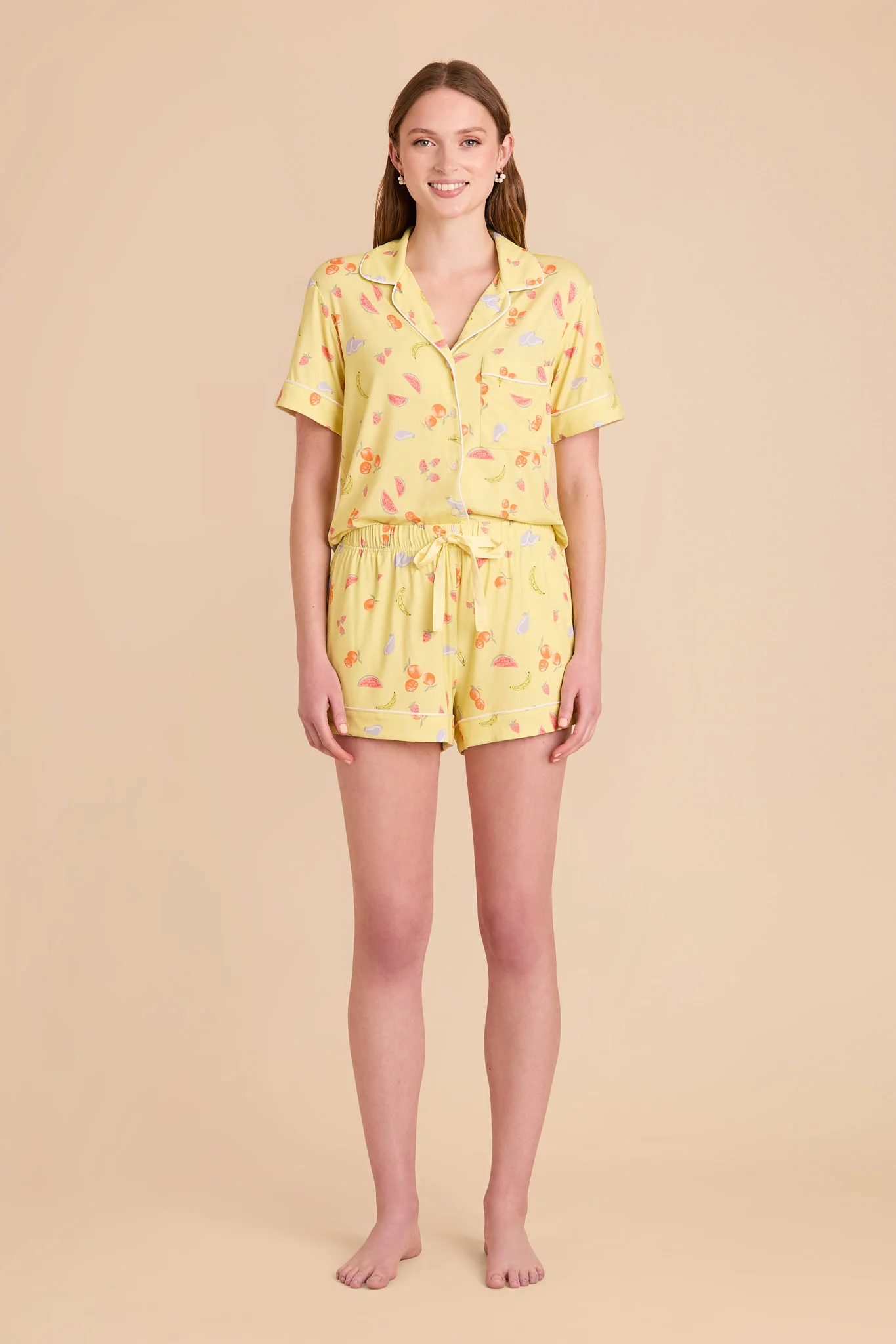 Jonny Bamboo Pajama Set - Lemon Sorbet Tutti Fruitti - Image 3