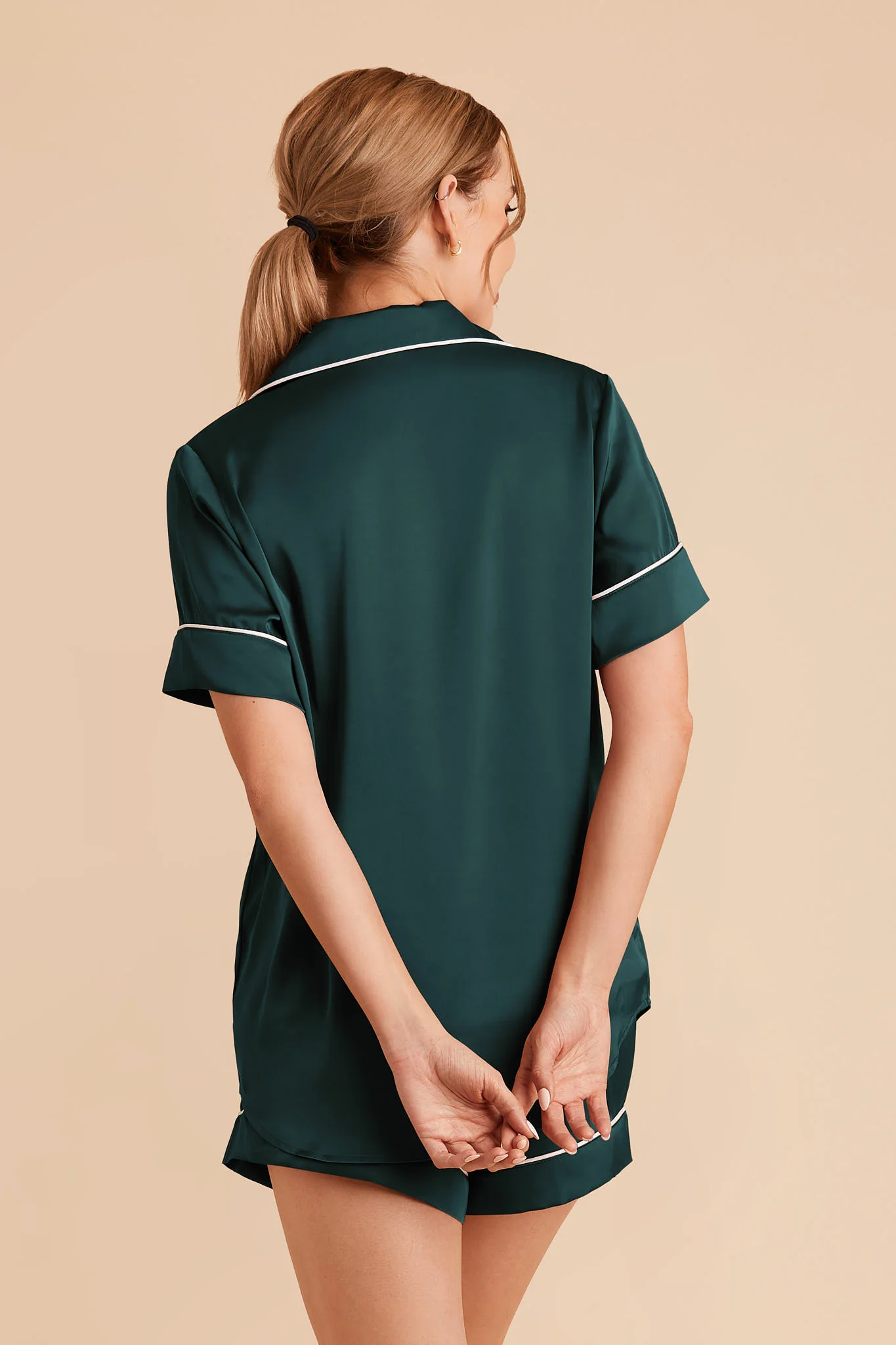 Jonny Matte Satin Pajama Set - Emerald - Image 5