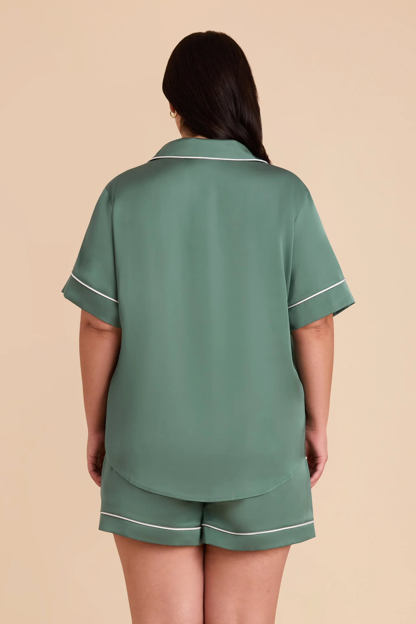 Jonny Matte Satin Pajama Set - Eucalyptus - Image 11