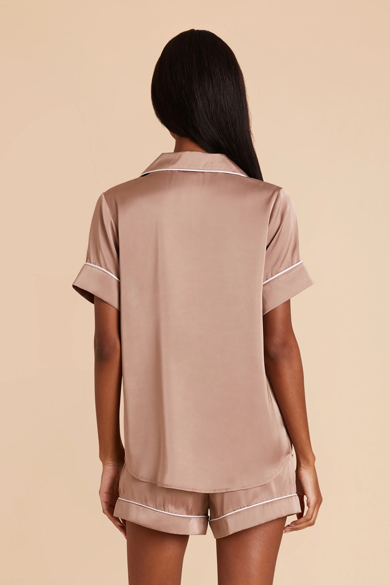 Jonny Matte Satin Pajama Set - Mocha - Image 7