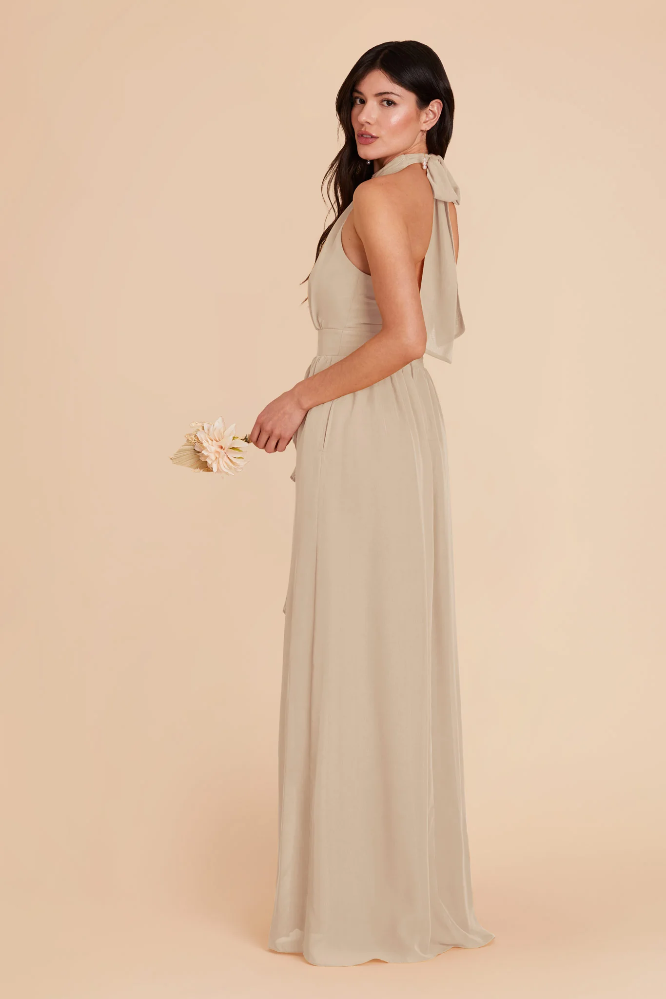 Joyce Chiffon Dress - Almond - Image 6