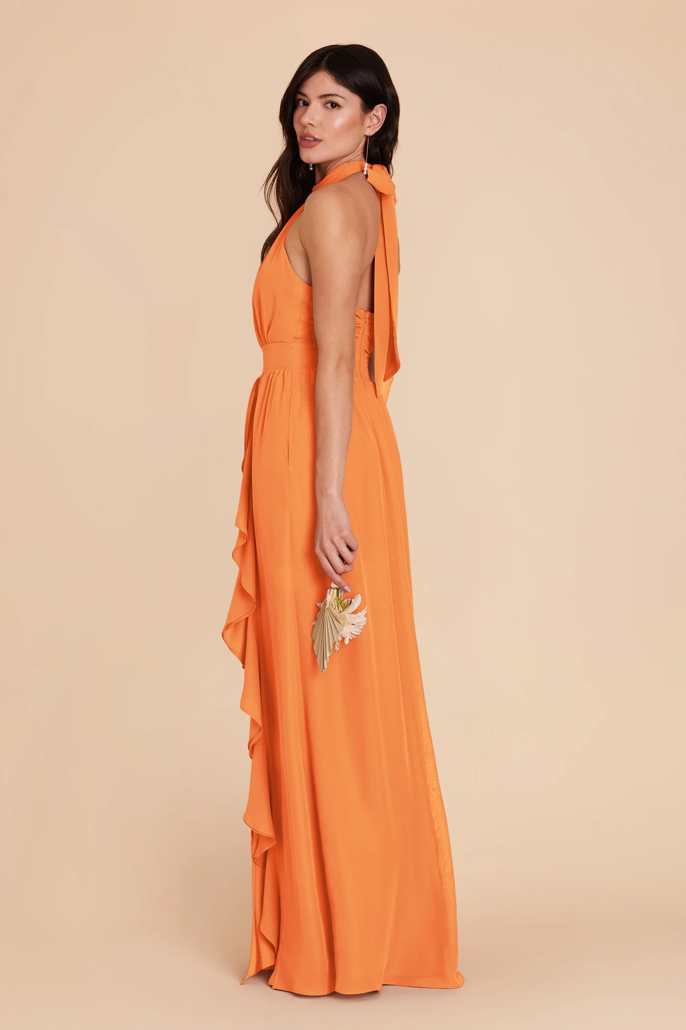 Joyce Chiffon Dress - Apricot - Image 6