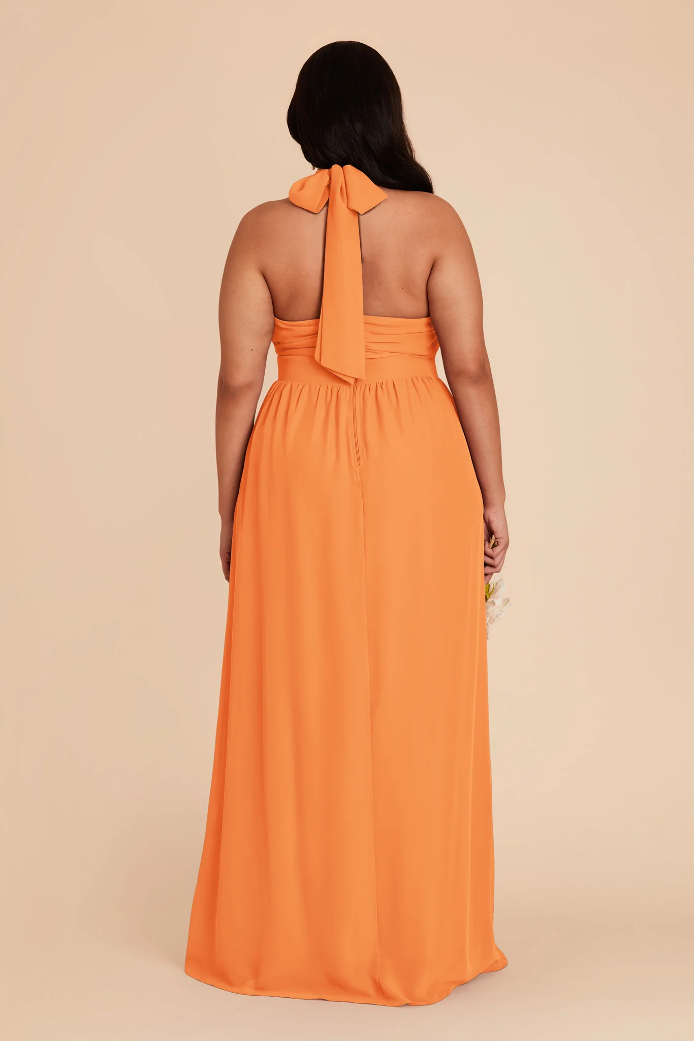 Joyce Chiffon Dress - Apricot - Image 9