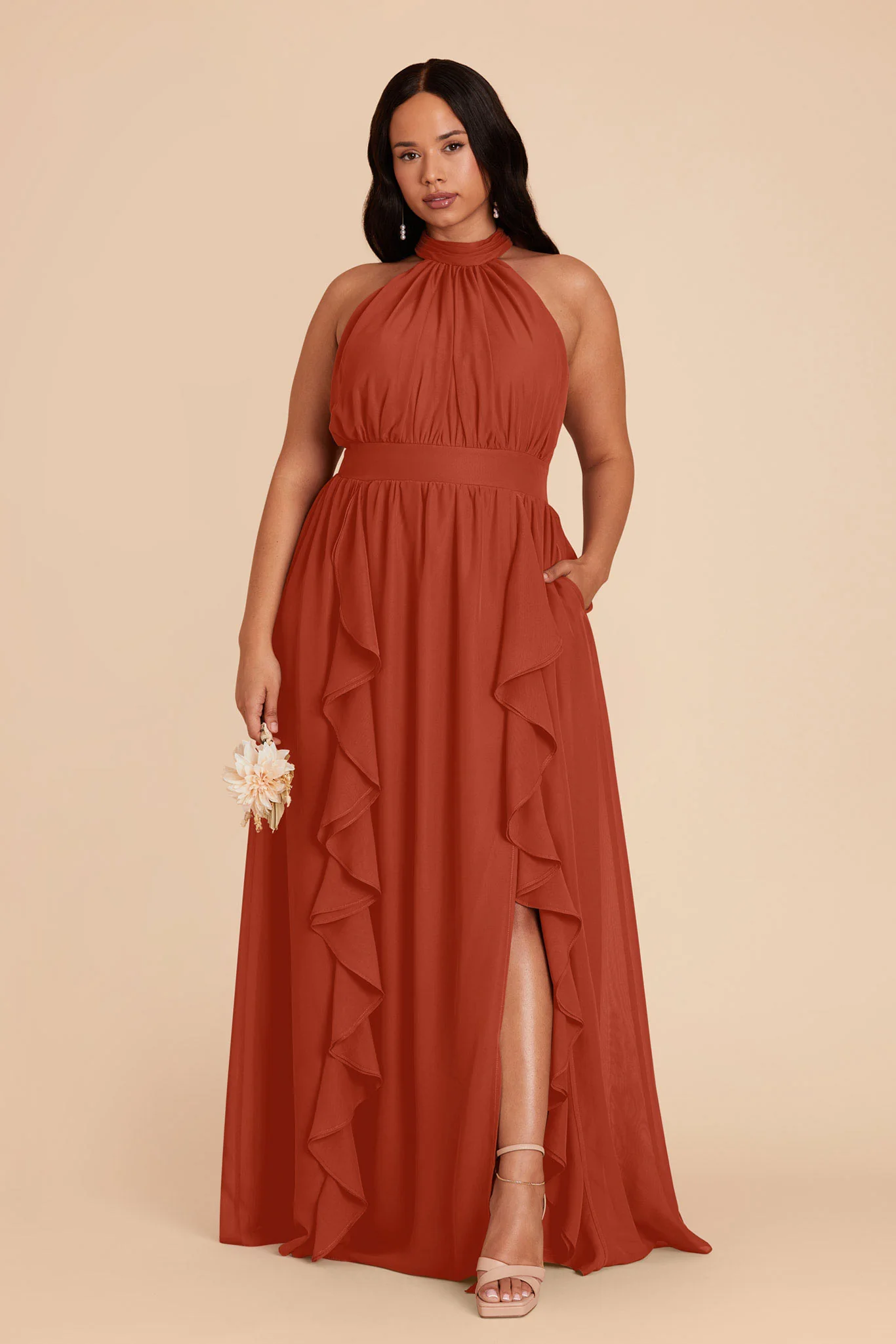 Joyce Chiffon Dress - Auburn - Image 8