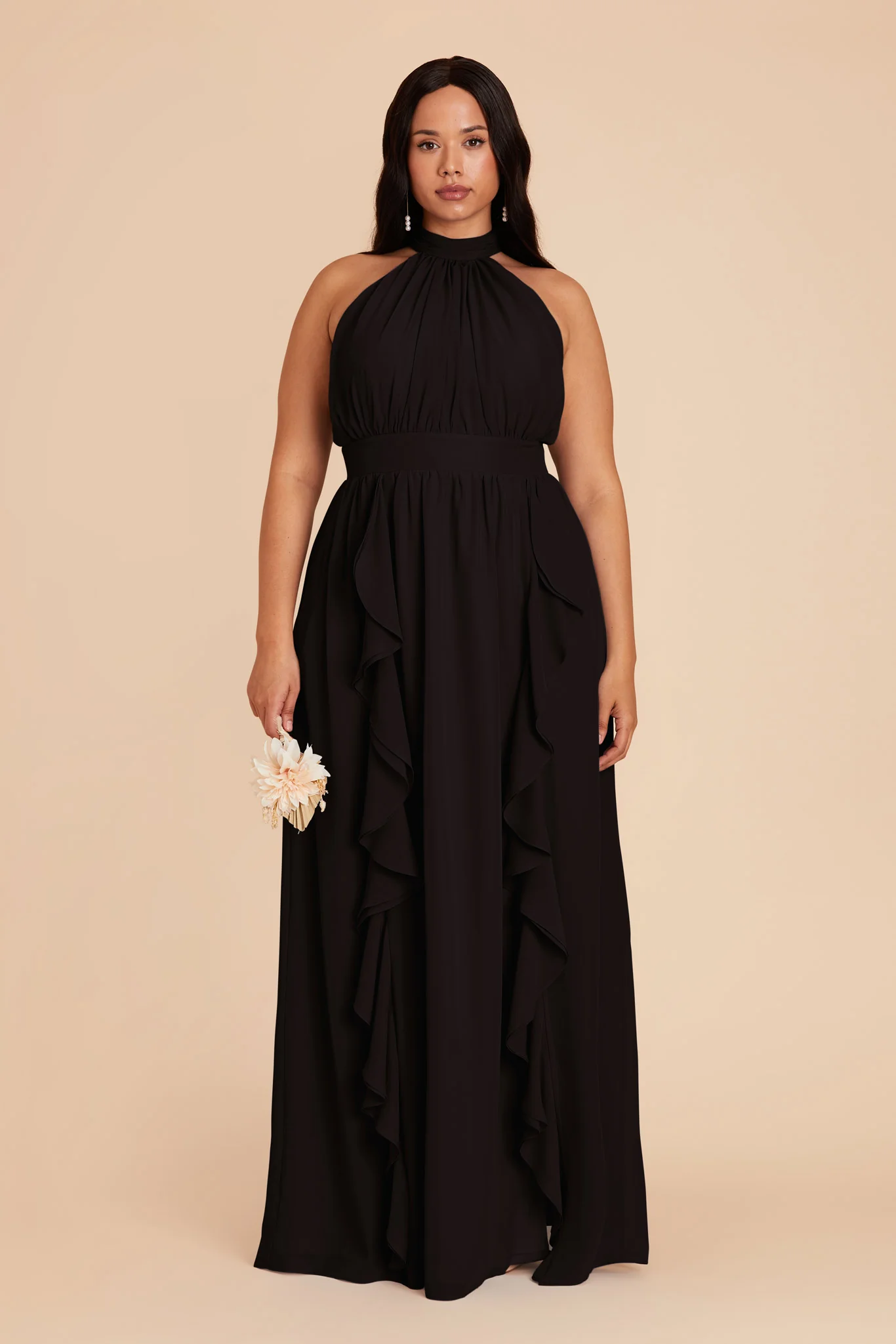 Joyce Chiffon Dress - Black - Image 2