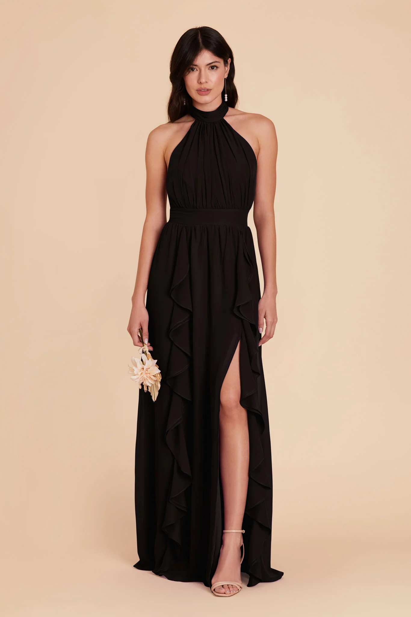 Joyce Chiffon Dress - Black - Image 3