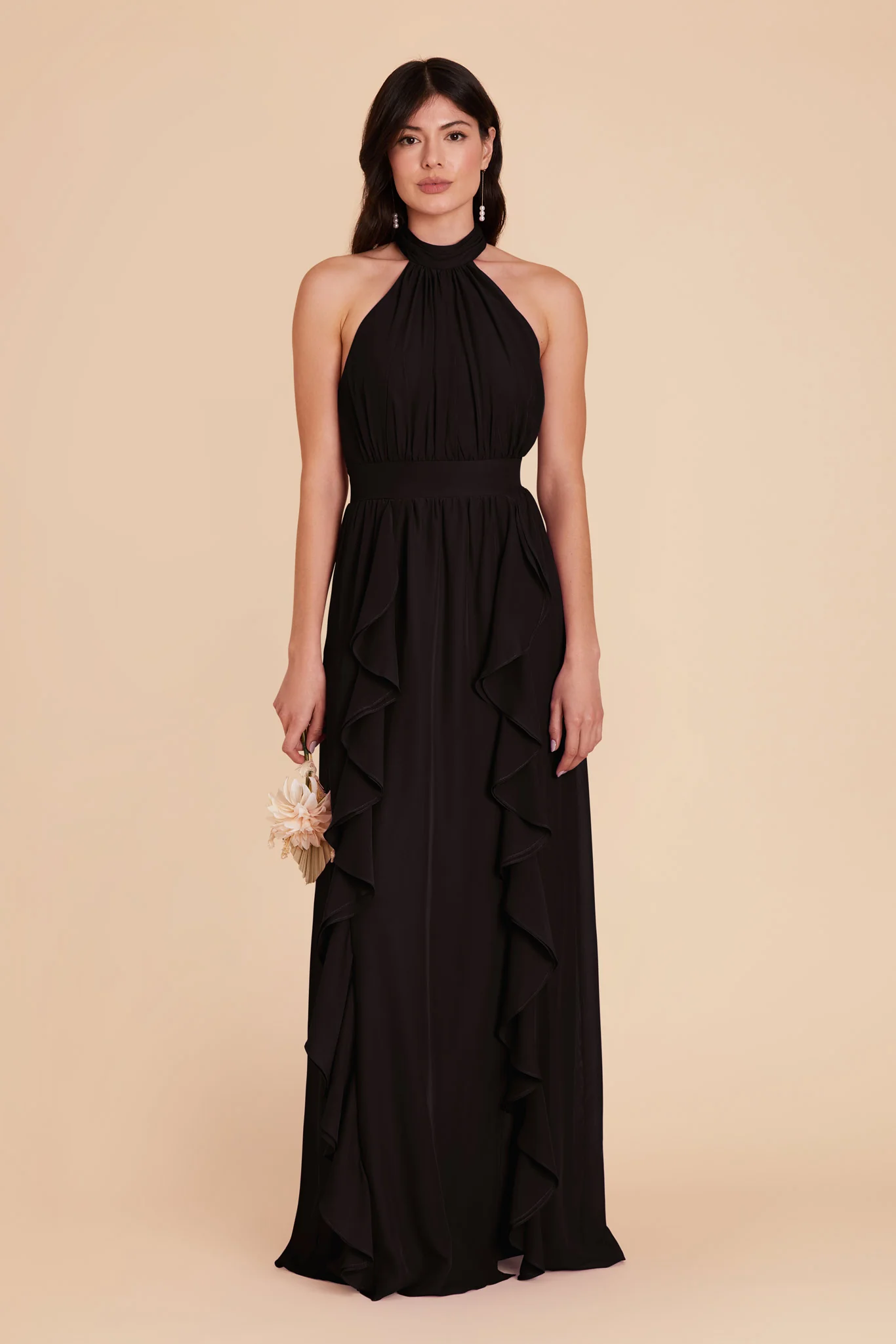 Joyce Chiffon Dress - Black - Image 4