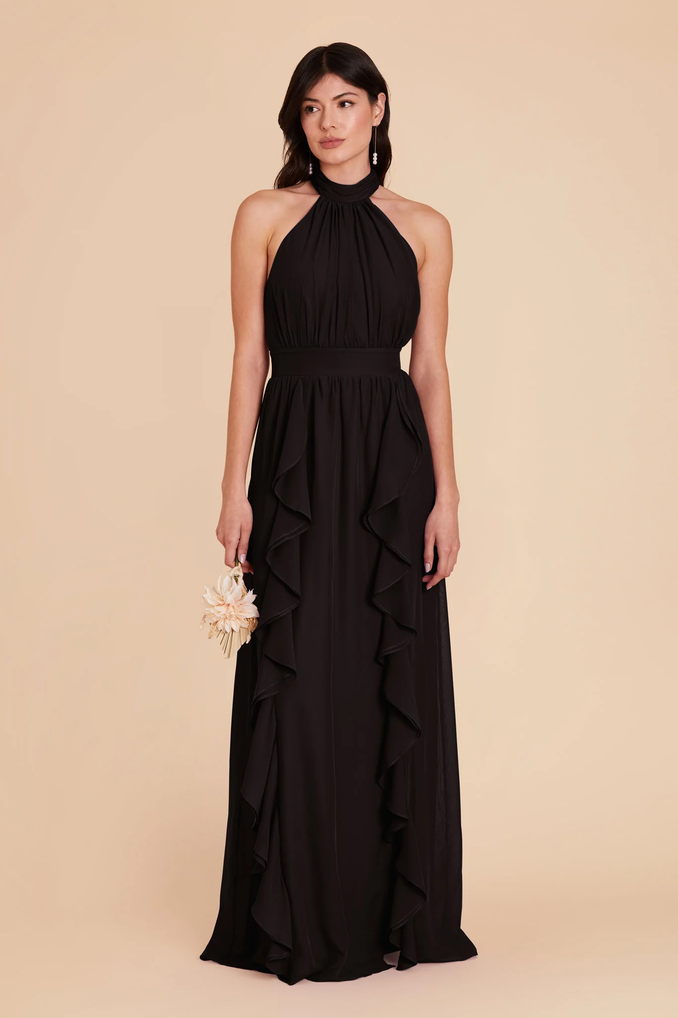 Joyce Chiffon Dress - Black - Image 6