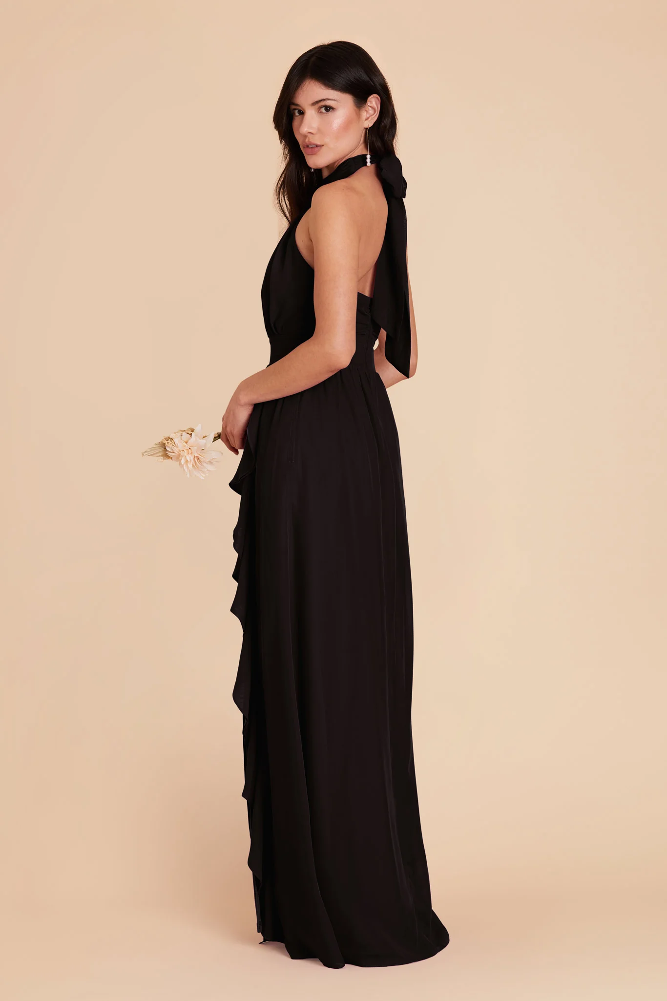 Joyce Chiffon Dress - Black - Image 7