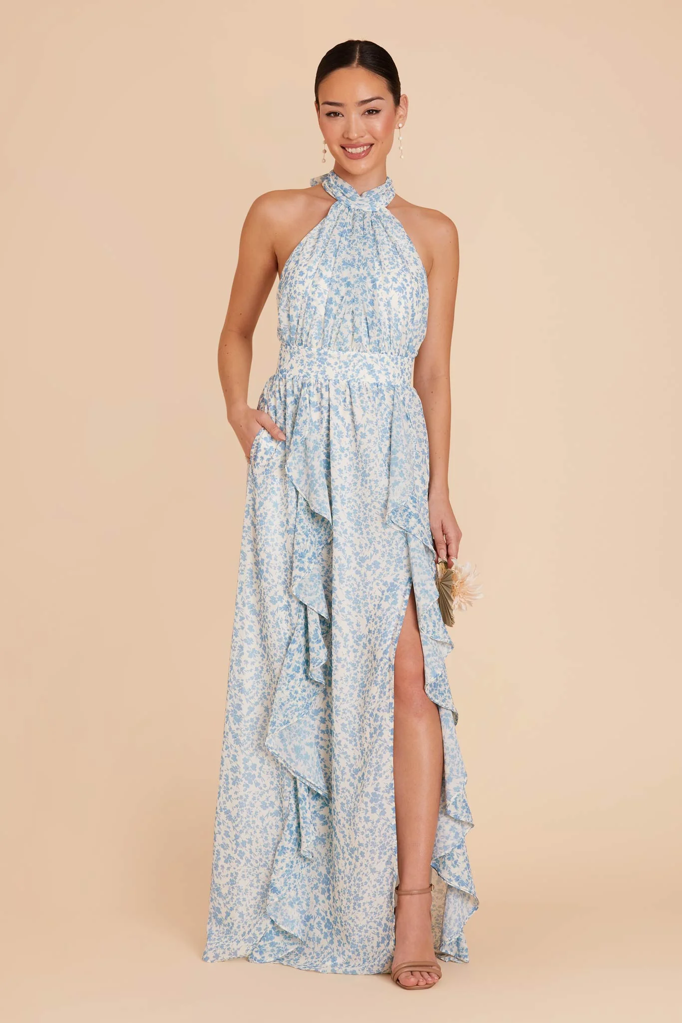 Joyce Chiffon Dress - Blue Dreamy Ditsy - Image 3