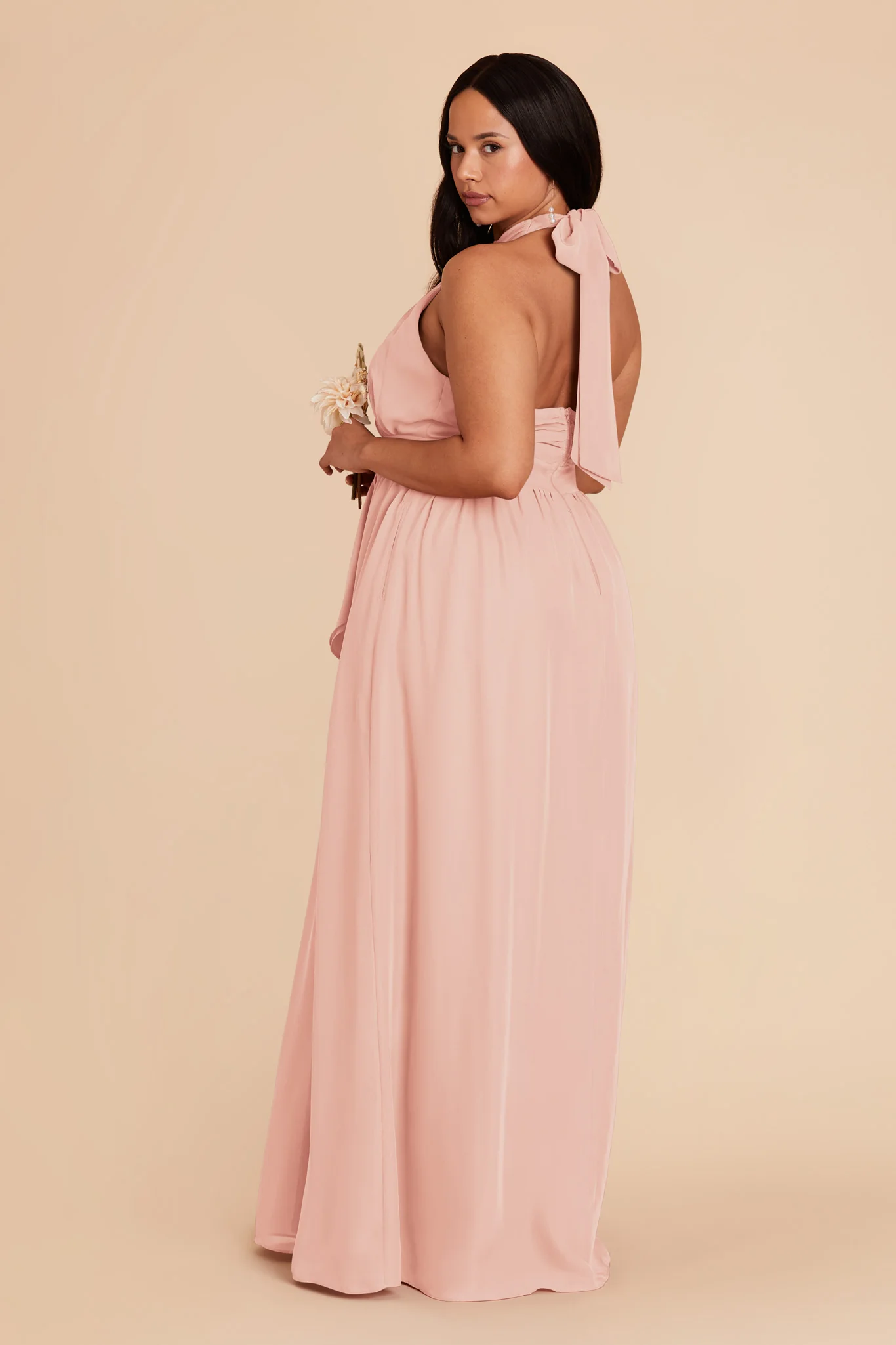 Joyce Chiffon Dress - Blush Pink - Image 9