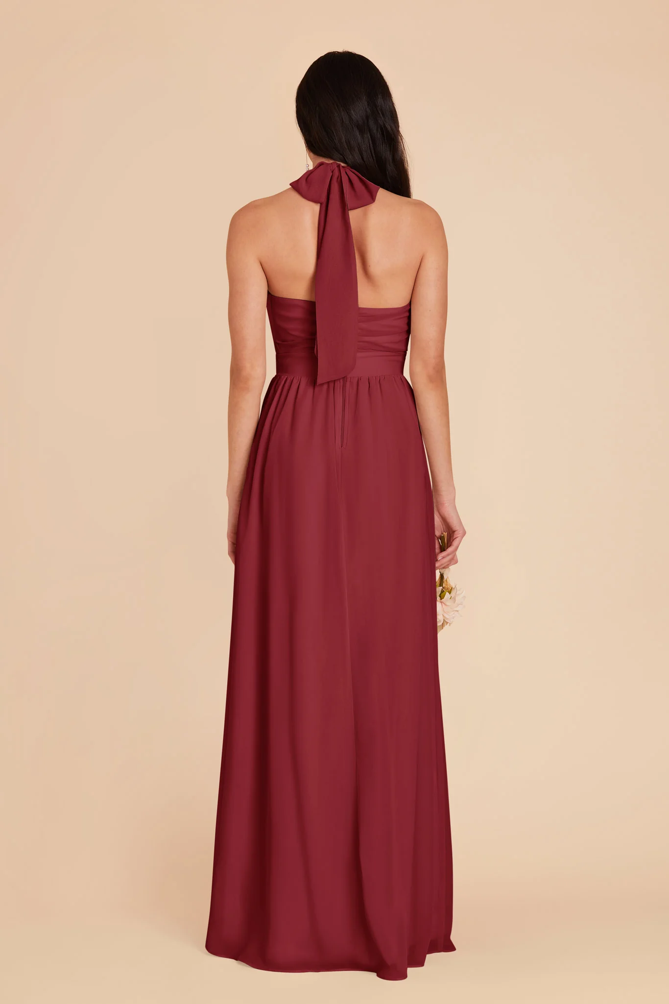 Joyce Chiffon Dress - Burgundy - Image 7