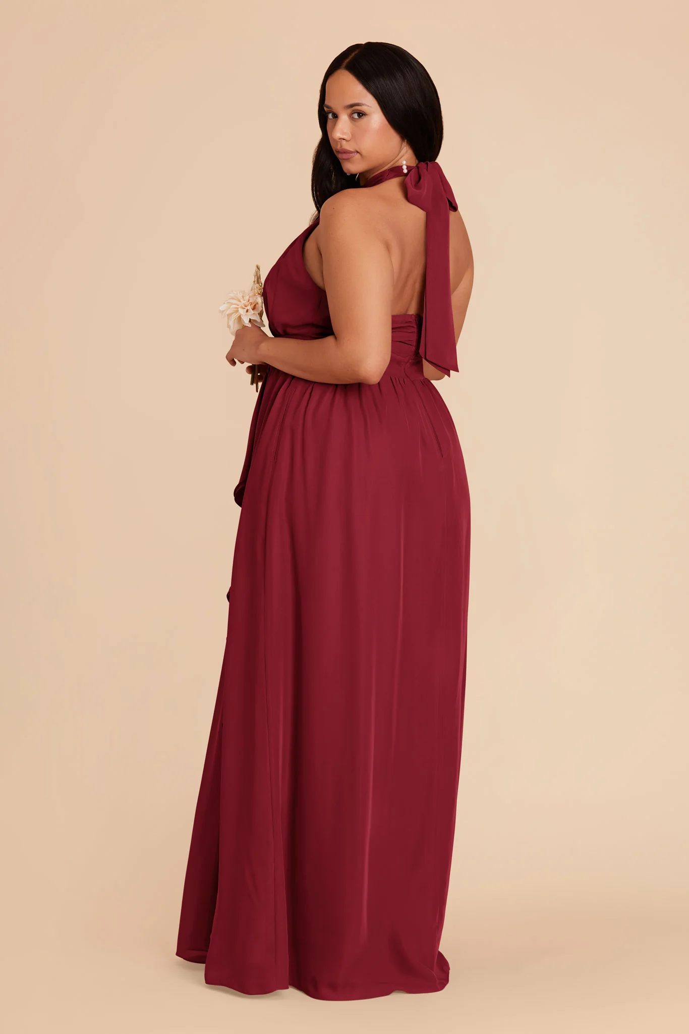 Joyce Chiffon Dress - Burgundy - Image 9