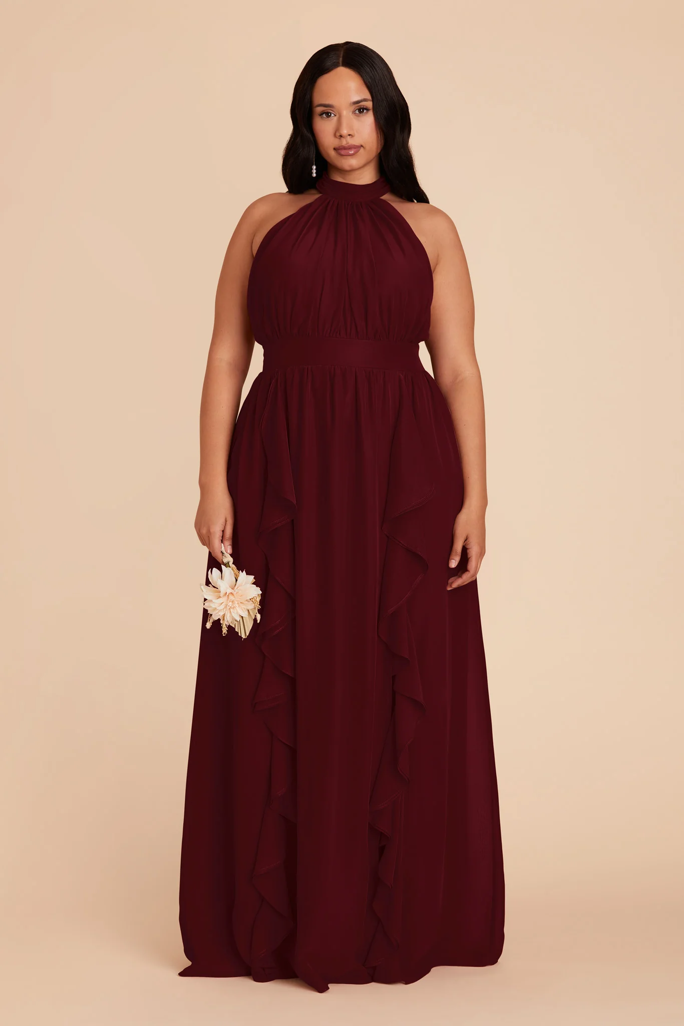 Joyce Chiffon Dress - Cabernet - Image 2