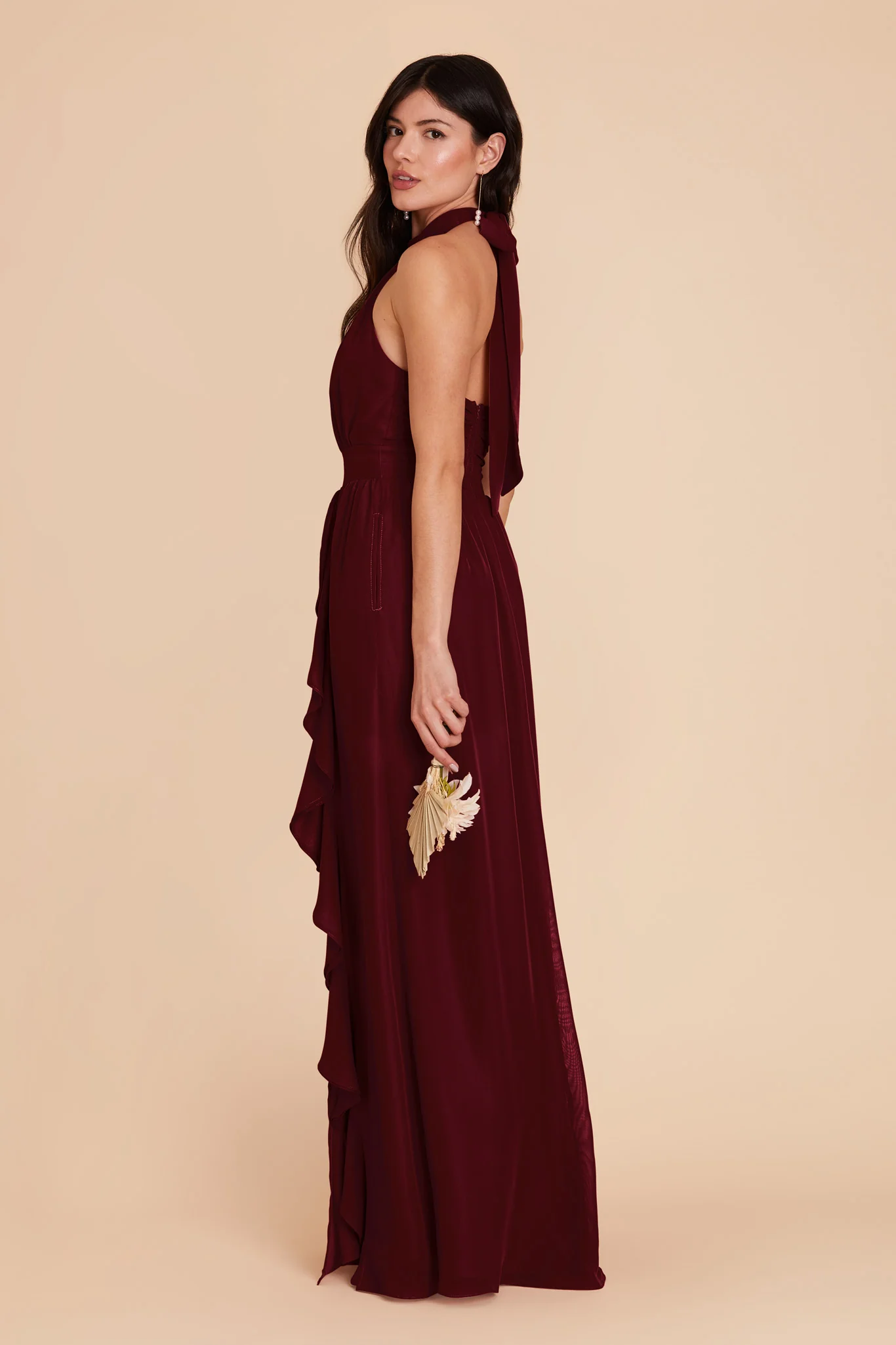 Joyce Chiffon Dress - Cabernet - Image 5